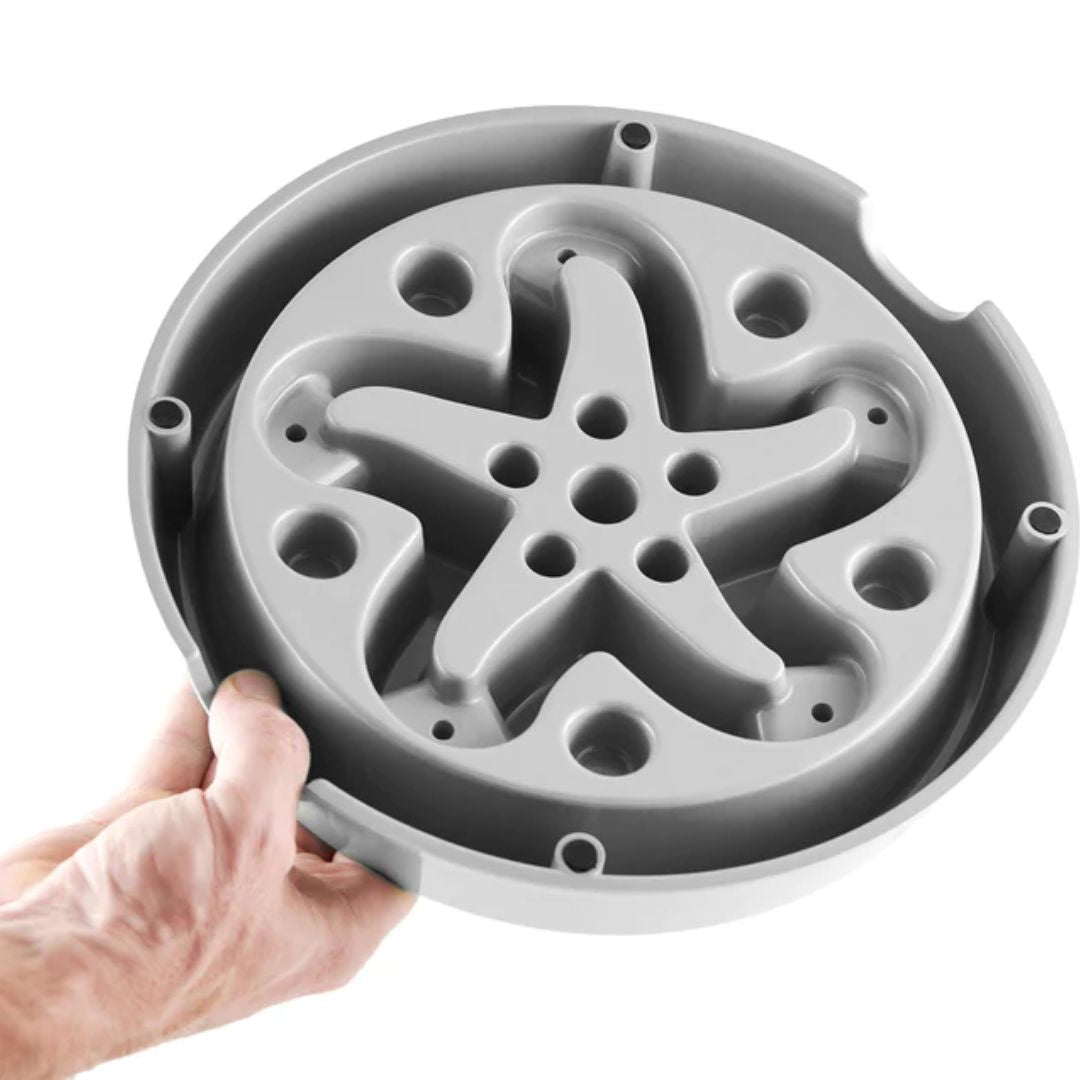 All Fur You Dog Slow Feeder Bowl - Bamboo - Grey | PeekAPaw Pet Supplies