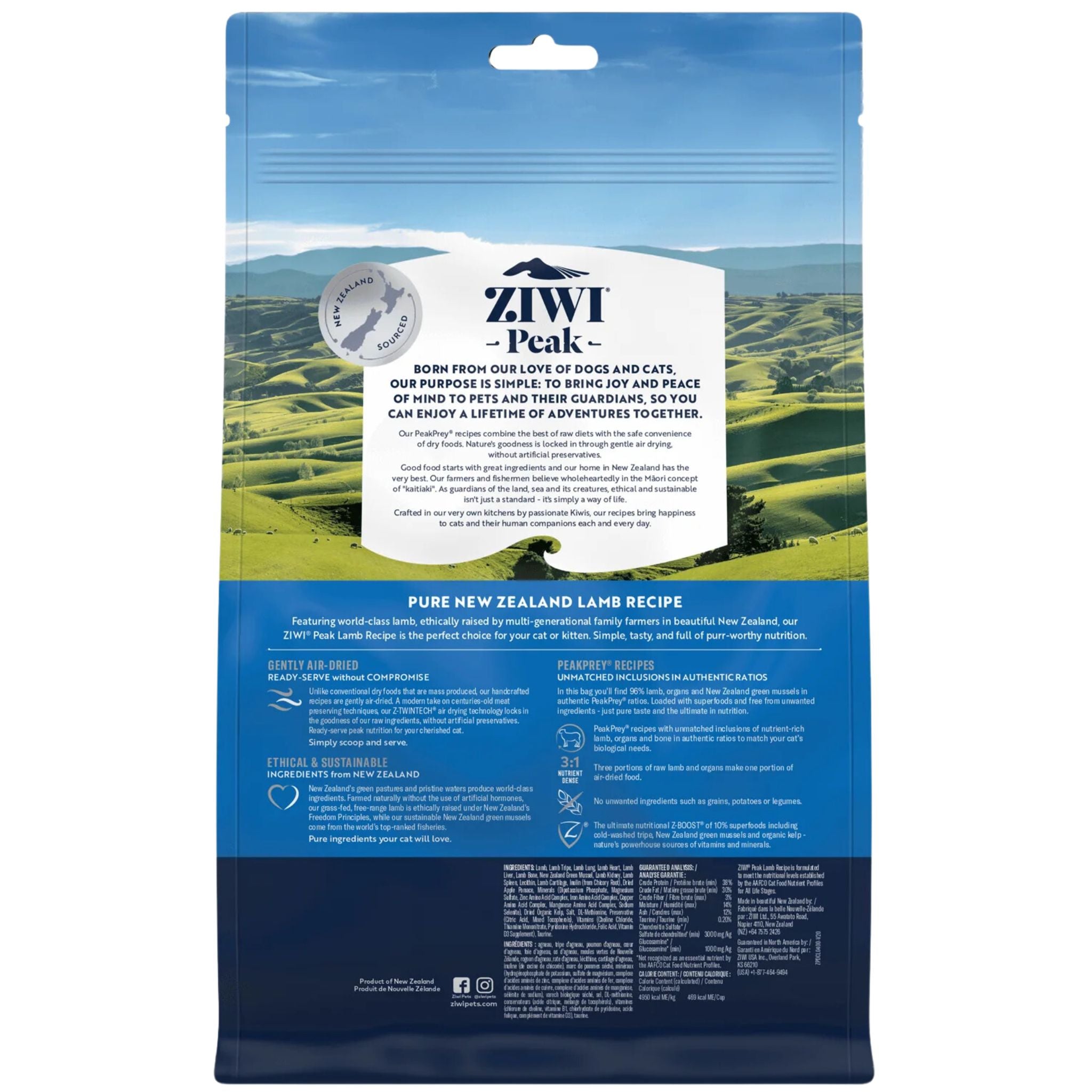 ZIWI Peak Cat Food Air Dried Lamb | PeekAPaw Pet Supplies
