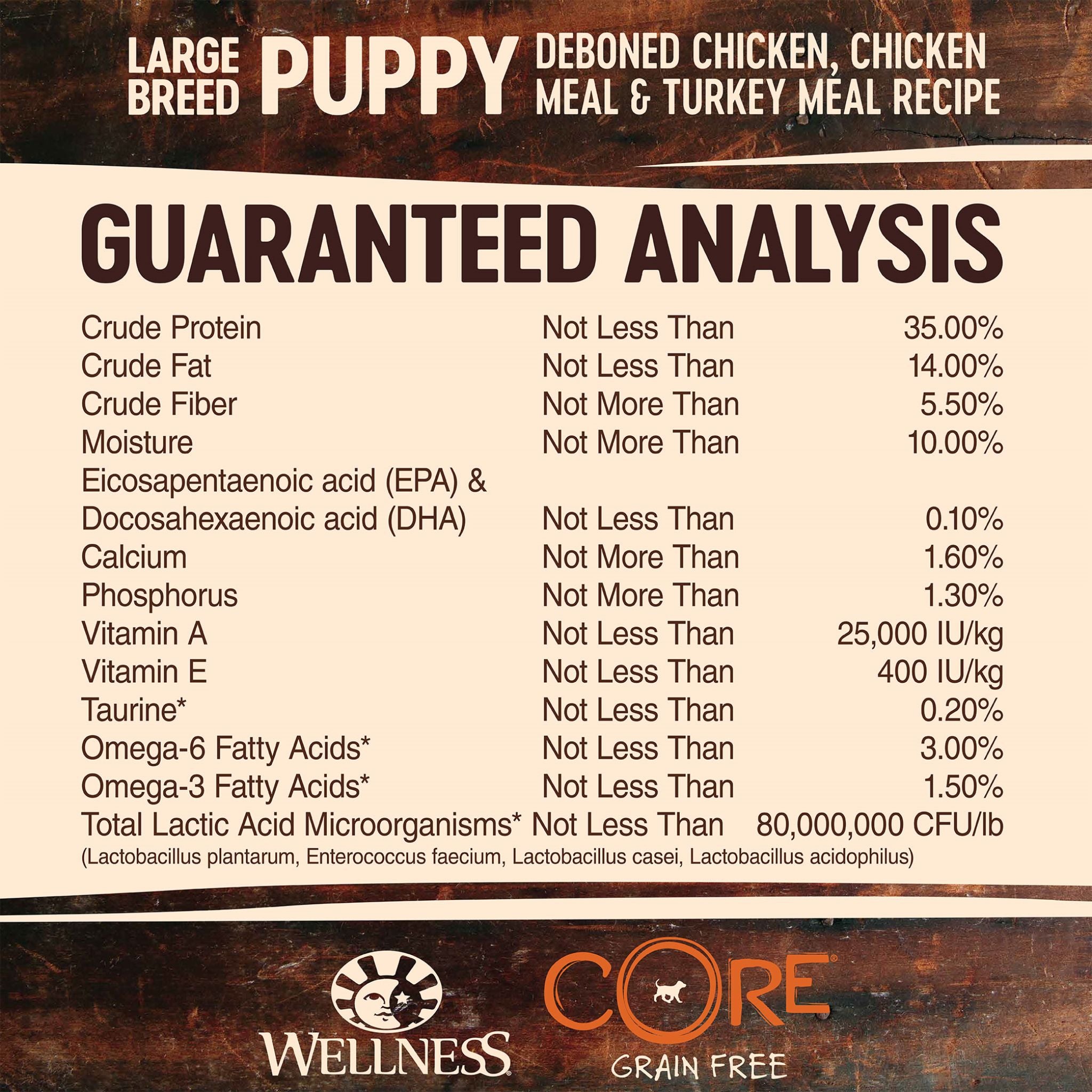 Wellness Core Dry Dog Food Grain Free Large Breed Puppy: Chicken & Turkey - 10.9kg | PeekAPaw Pet Supplies