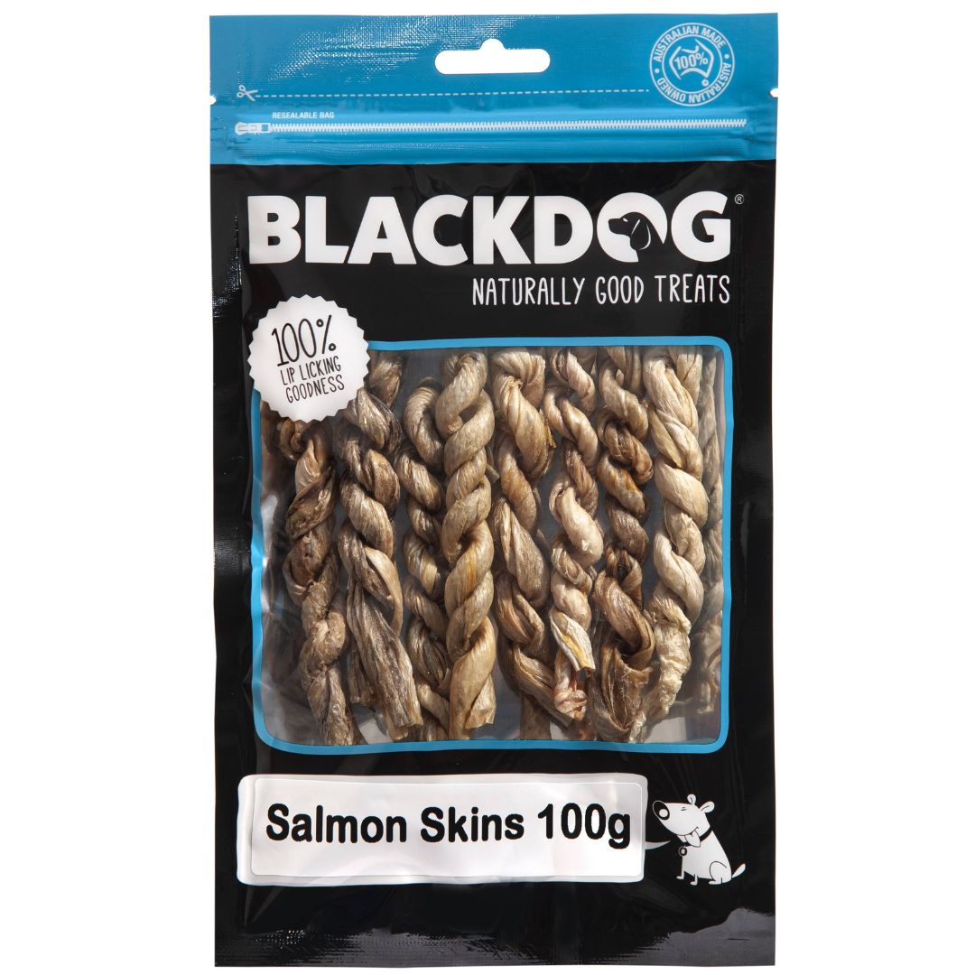 Blackdog Salmon Skins Dog Treats - 100g | PeekAPaw Pet Supplies