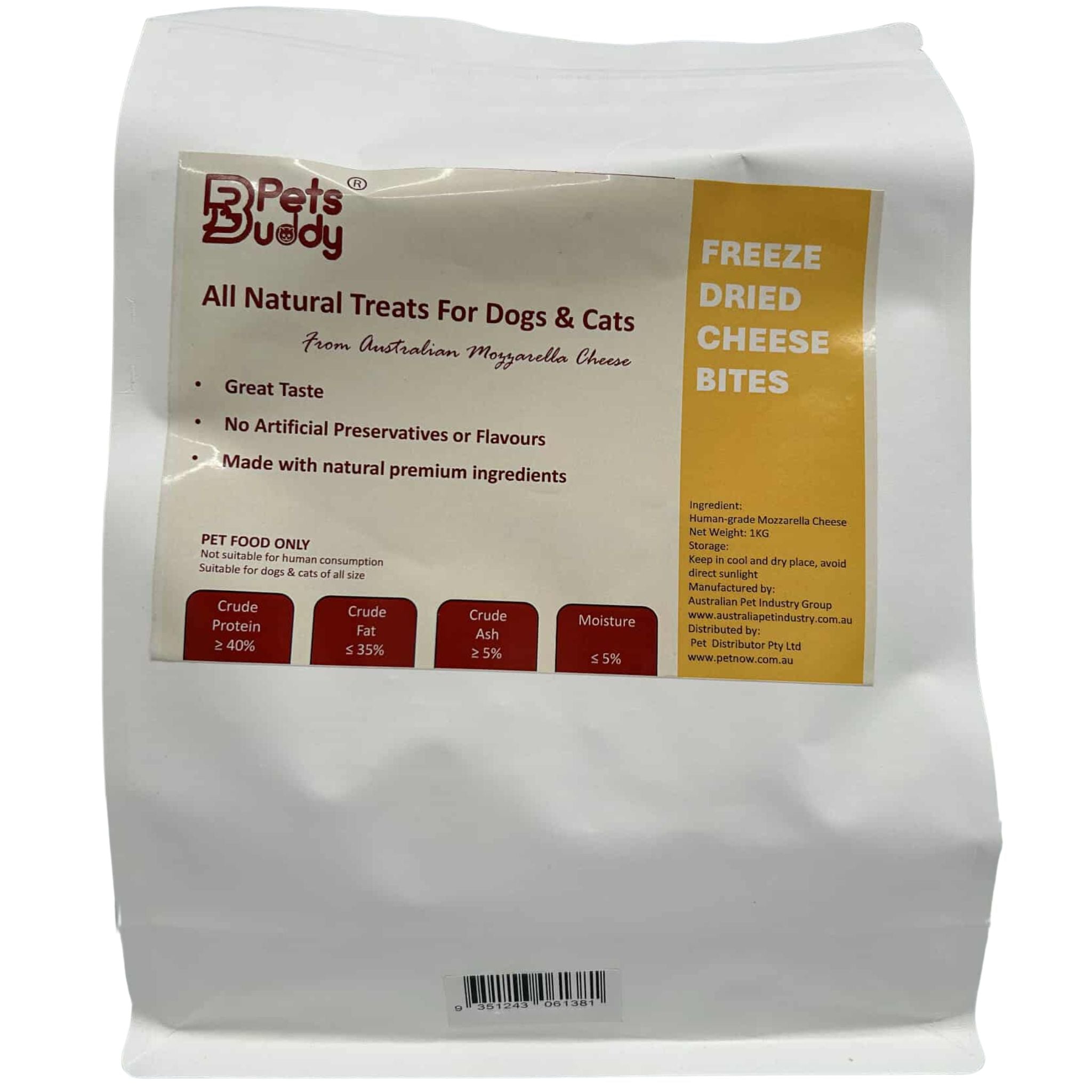 PetsBuddy Cheese Cube Freeze Dried Dog & Cat Treats