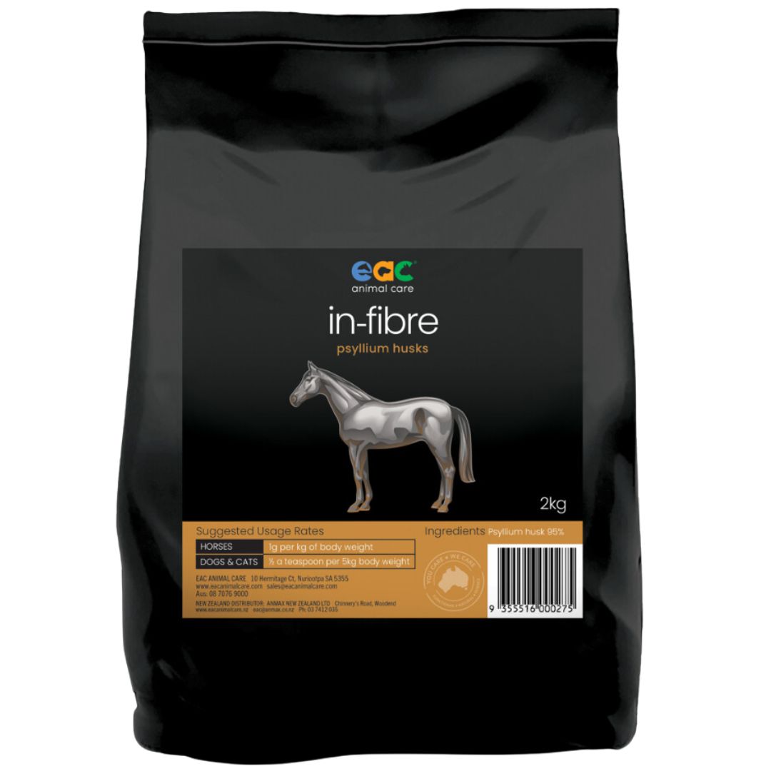 EAC Animal Care in-Fibre - Psyllium Husk for Horses, Dogs & Cats - 2kg | PeekAPaw Pet Supplies