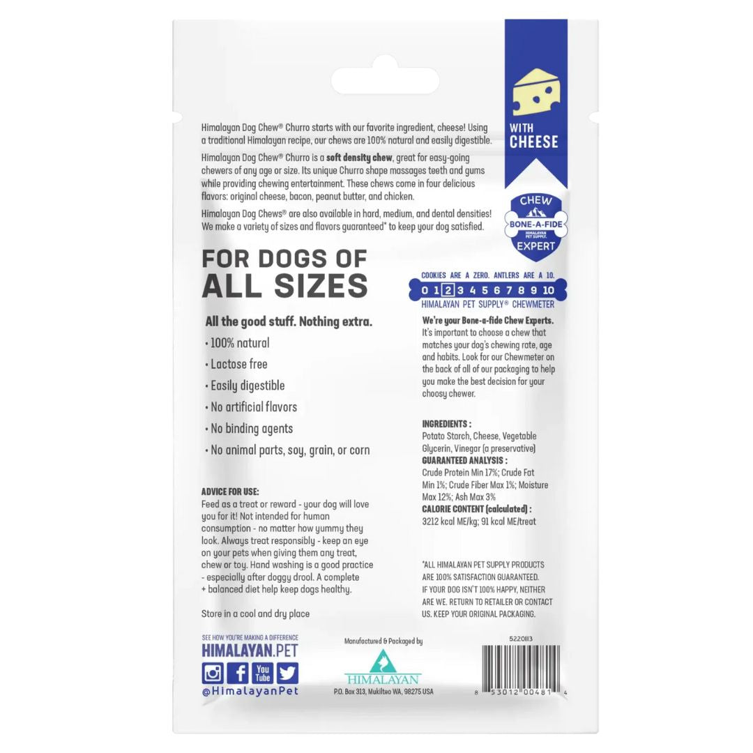 Himalayan Dog Chew Churro - Cheese - 113.3g | PeekAPaw Pet Supplies