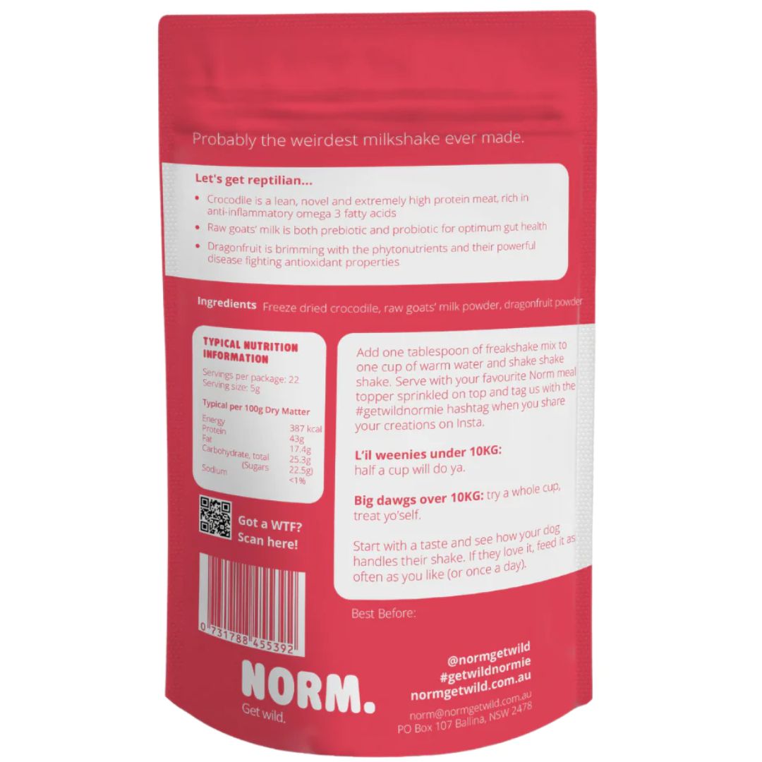 Norm Fear & Loathing Freakshake -Back | PeekAPaw Pet Supplies