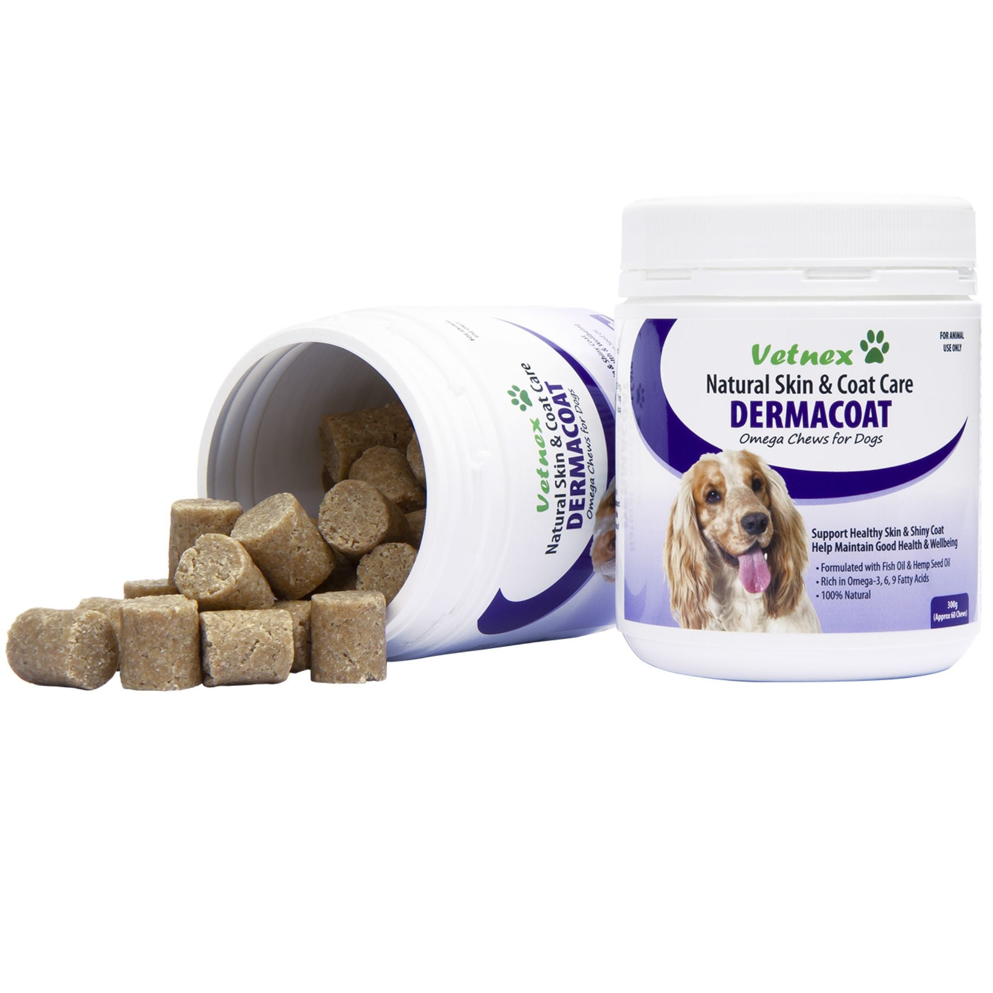 Vetnex Dermacoat Skin & Coat Care Omega Chews for Dogs