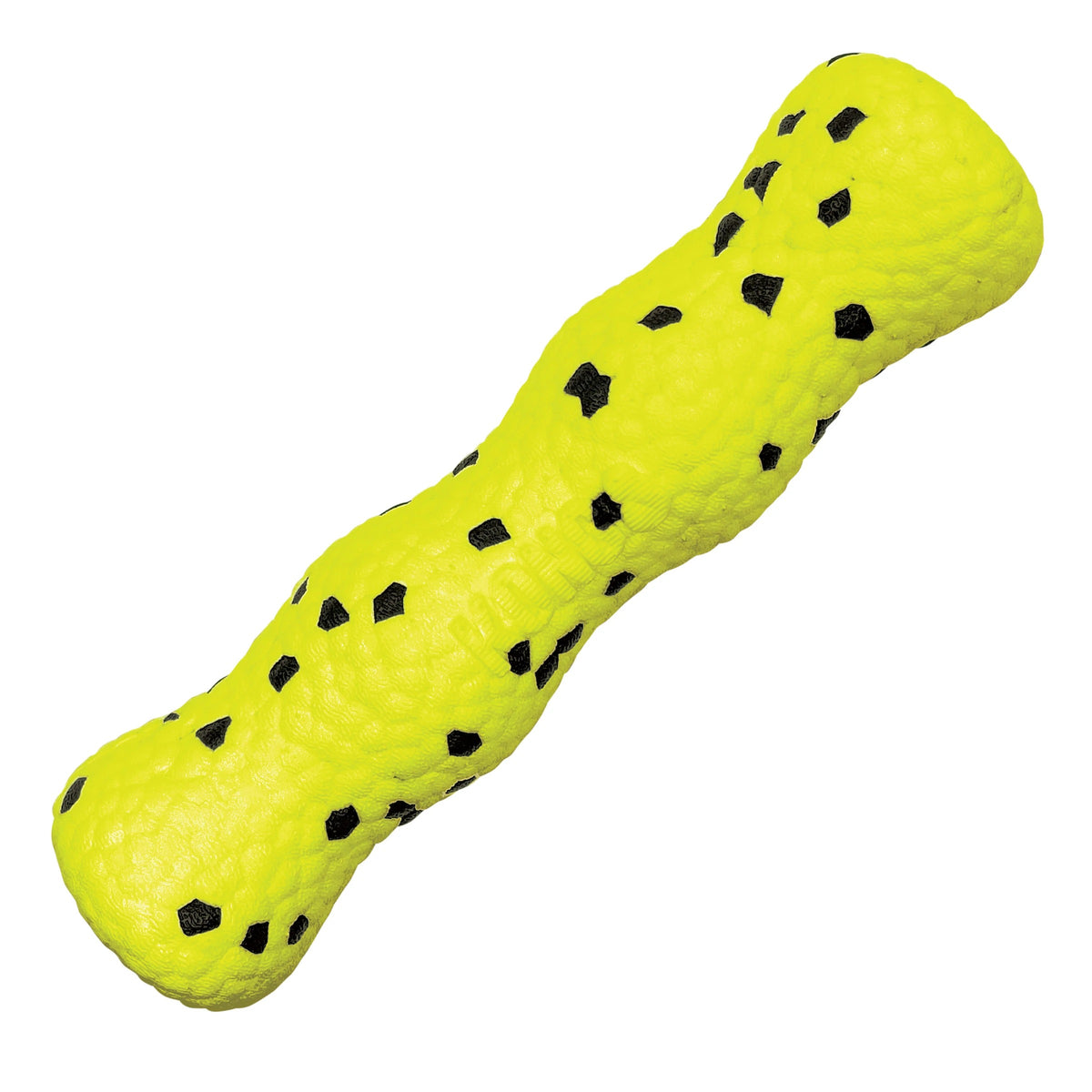 KONG Reflex Stick dog toy out of the pack – yellow stick with black flecks
