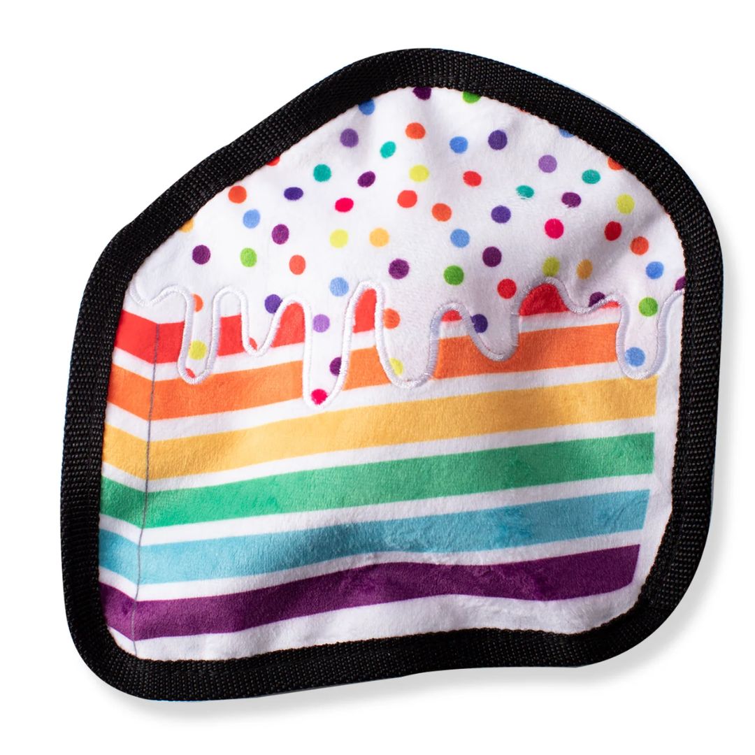 Fringe Studio Plush Squeaker Dog Toy - Piece Of Cake | PeekAPaw Pet Supplies