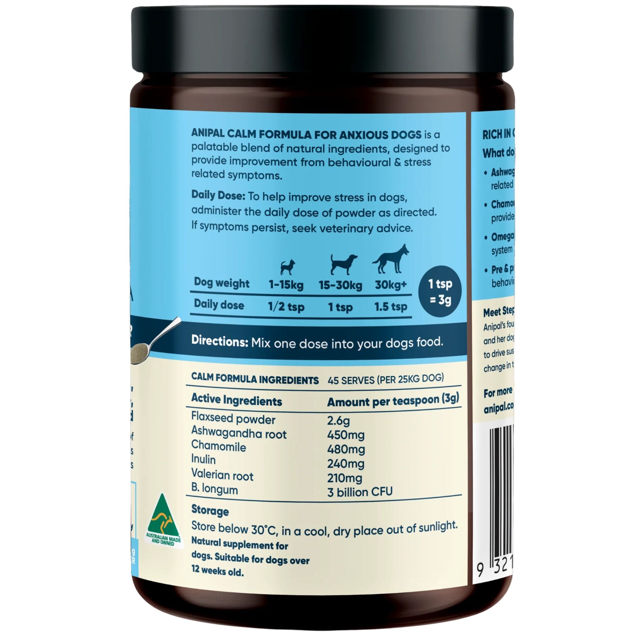 Anipal Calm Formula Powder Meal Topper