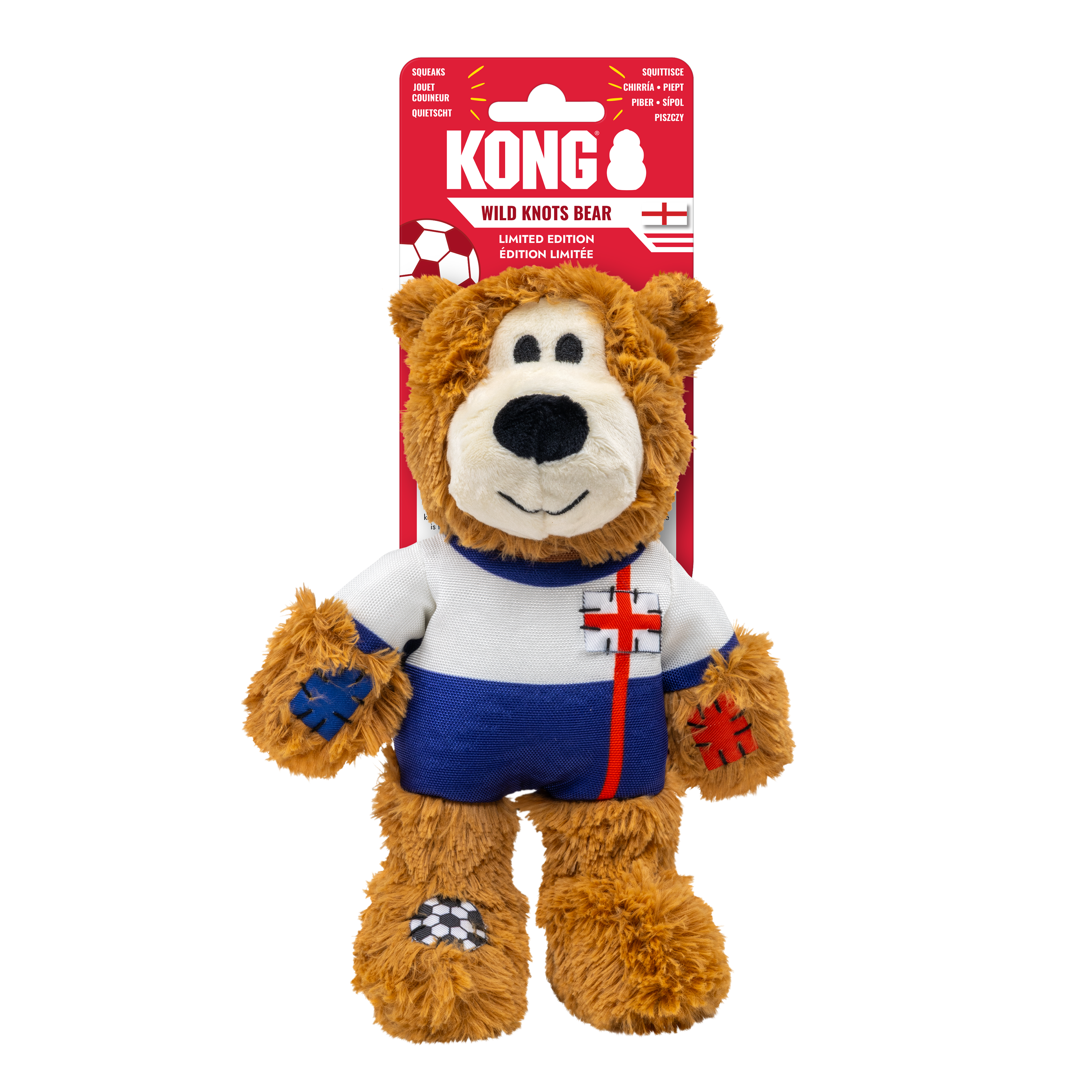 KONG Dog Toys Wild Knots Sport Bear England in its retail pack