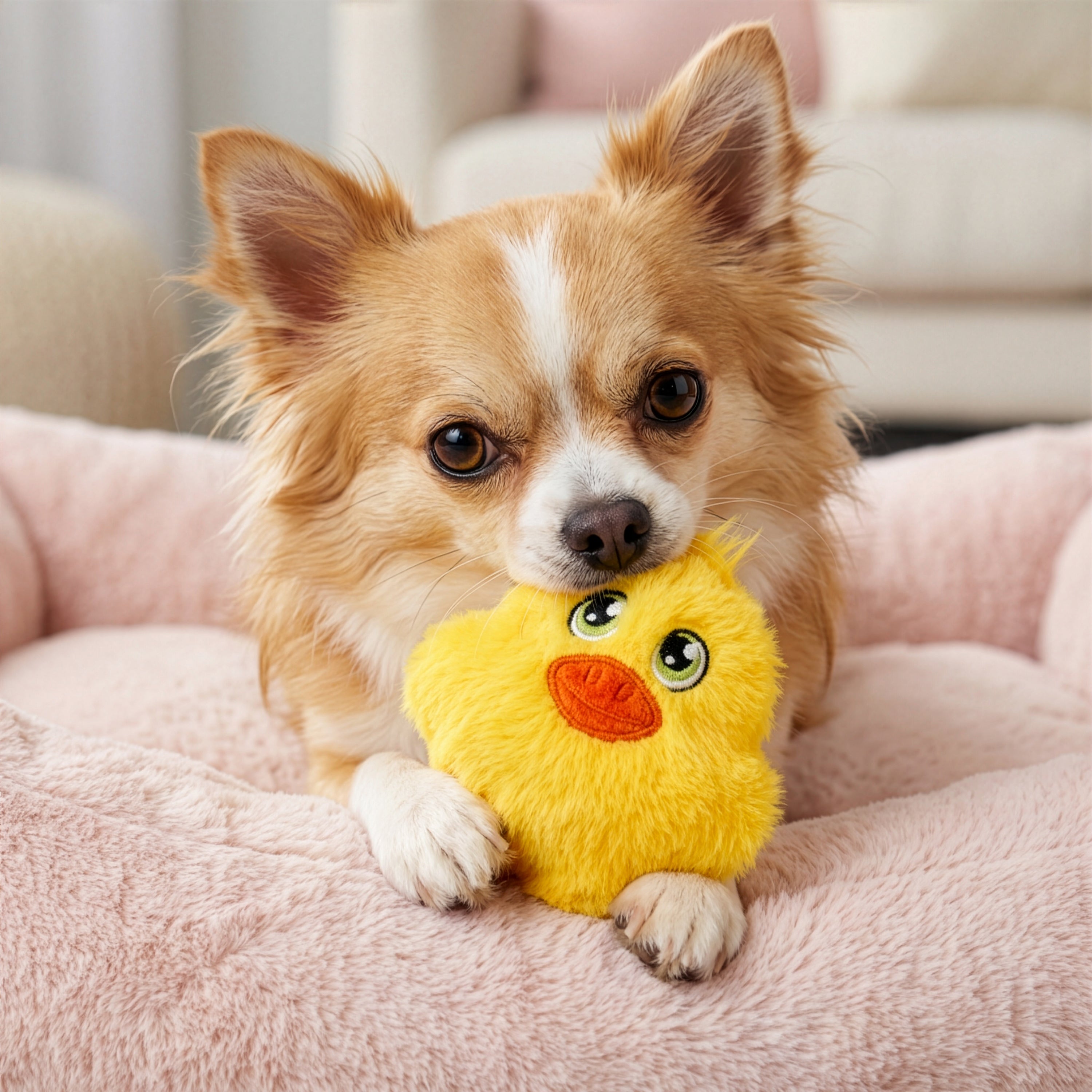 Dog with the KONG Dog Toys Snuzzles Mini Duck