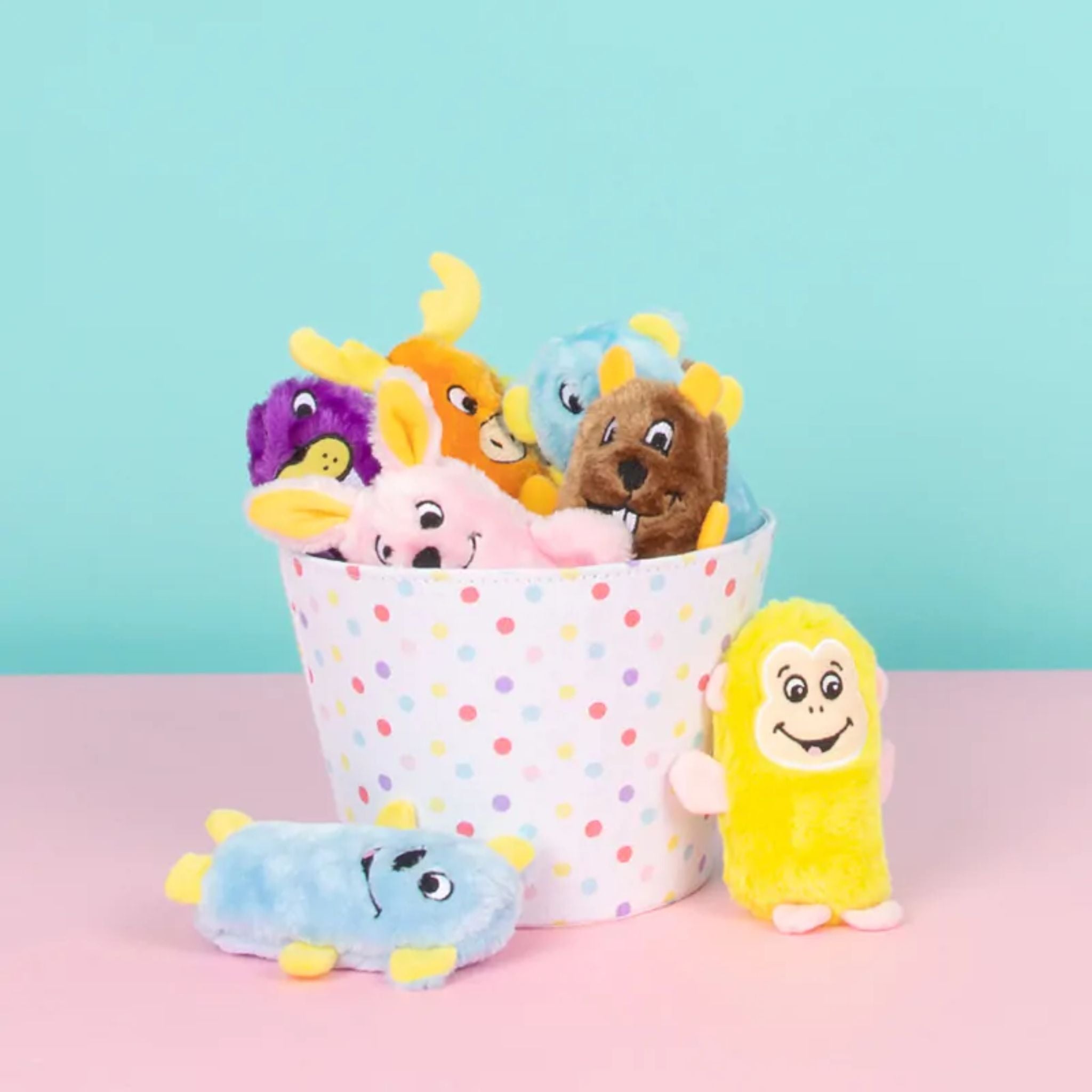 Zippy Paws Dog Toys Squeakie Buddies - 3-Pack (Bear, Bunny, Monkey)