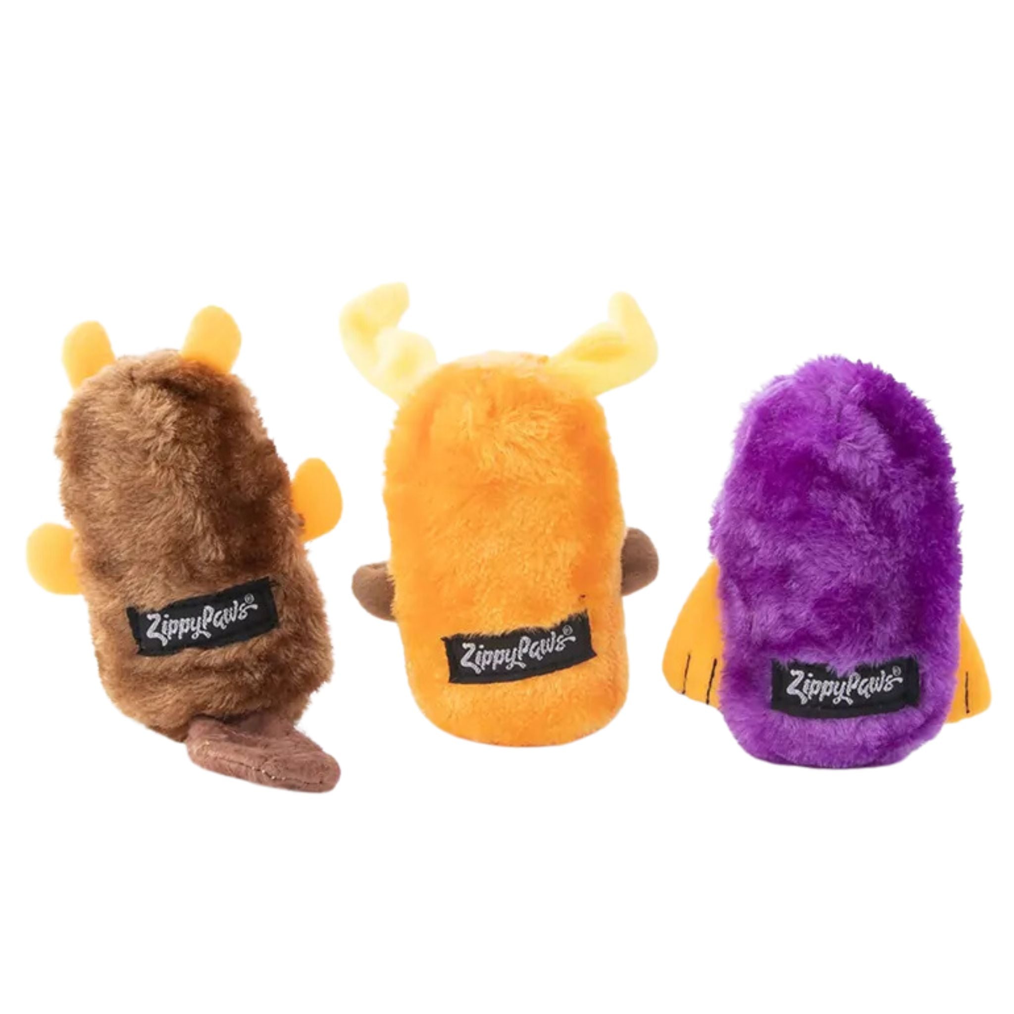 Zippy Paws Dog Toys Squeakie Buddies - 3-Pack (Beaver, Moose, Walrus)