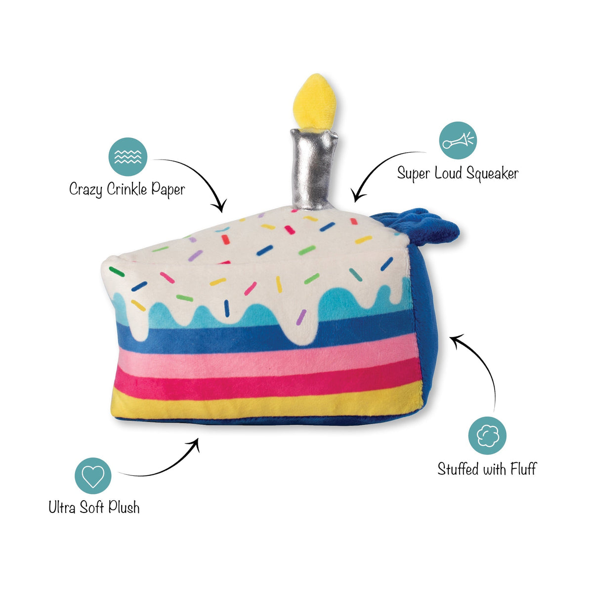 Fringe Studio Plush Squeaker Dog Toy - Cake It Easy — alternate view