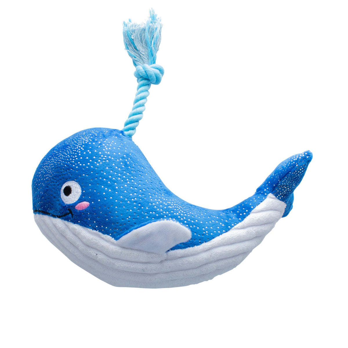 Fringe Studio Plush Squeaker Dog Toy - Whale Hello There — front view
