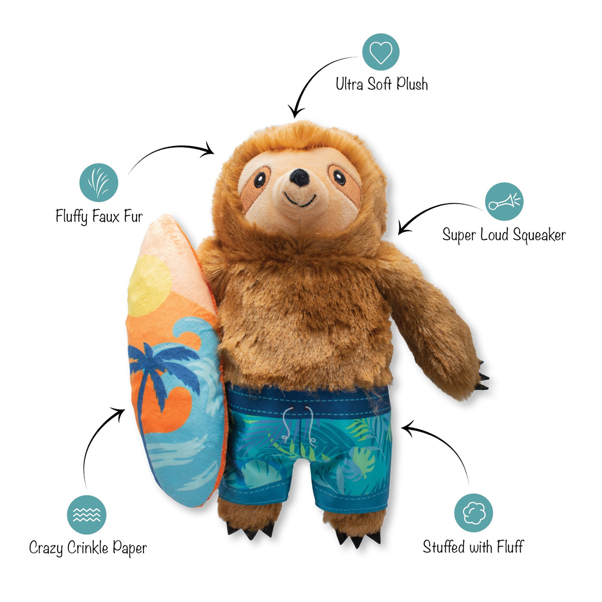 Fringe Studio Plush Squeaker Dog Toy - Makin' Waves — alternate view