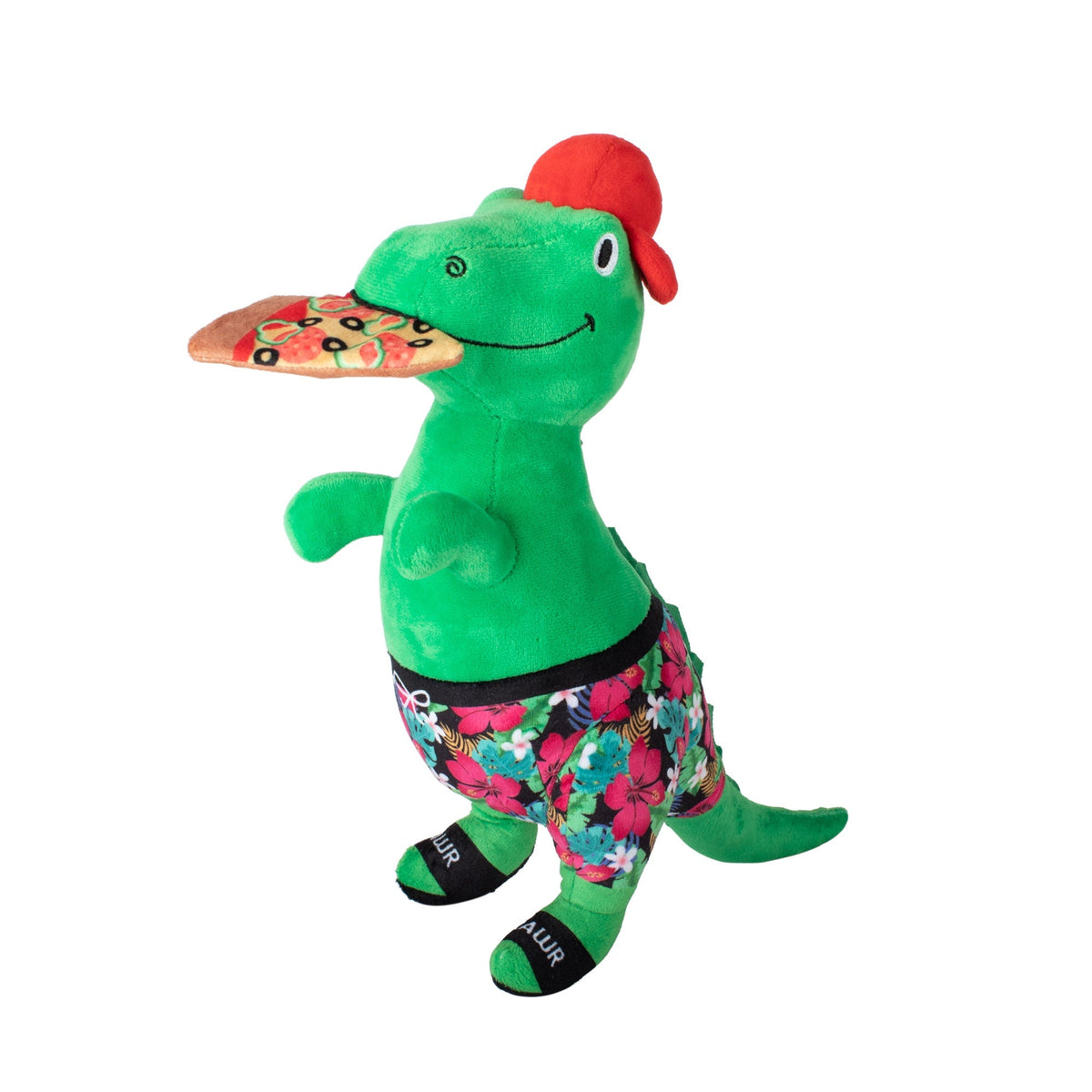 Fringe Studio Large Plush Dog Toy - Pizzasaurus Rex — front view