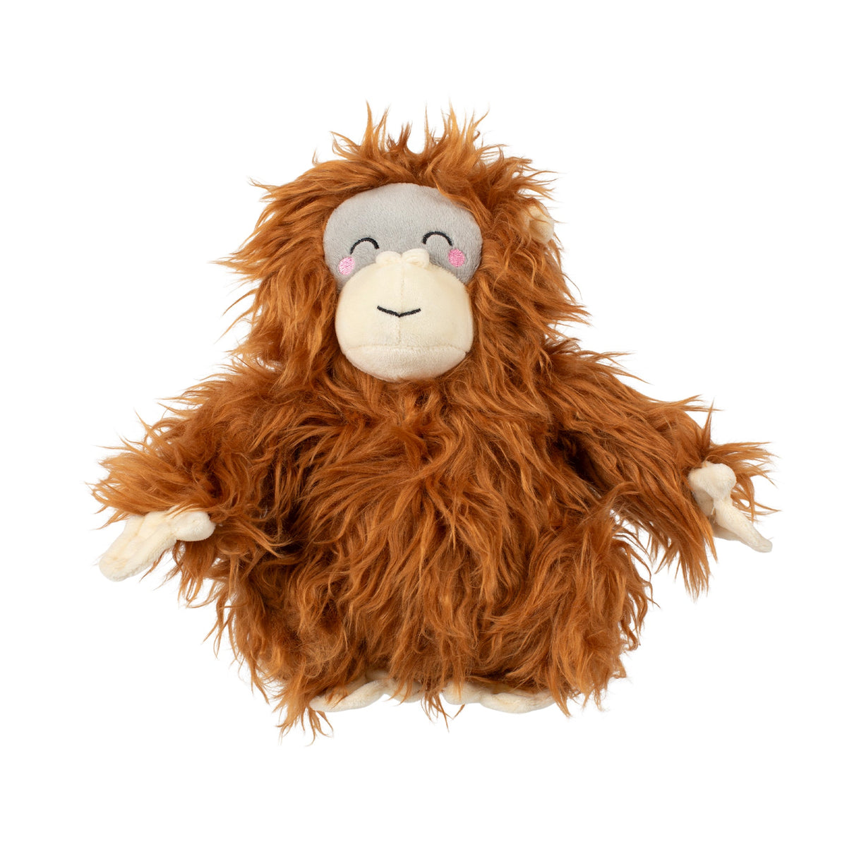 Fringe Studio Plush Squeaker Dog Toy - Oranga Hug — front view