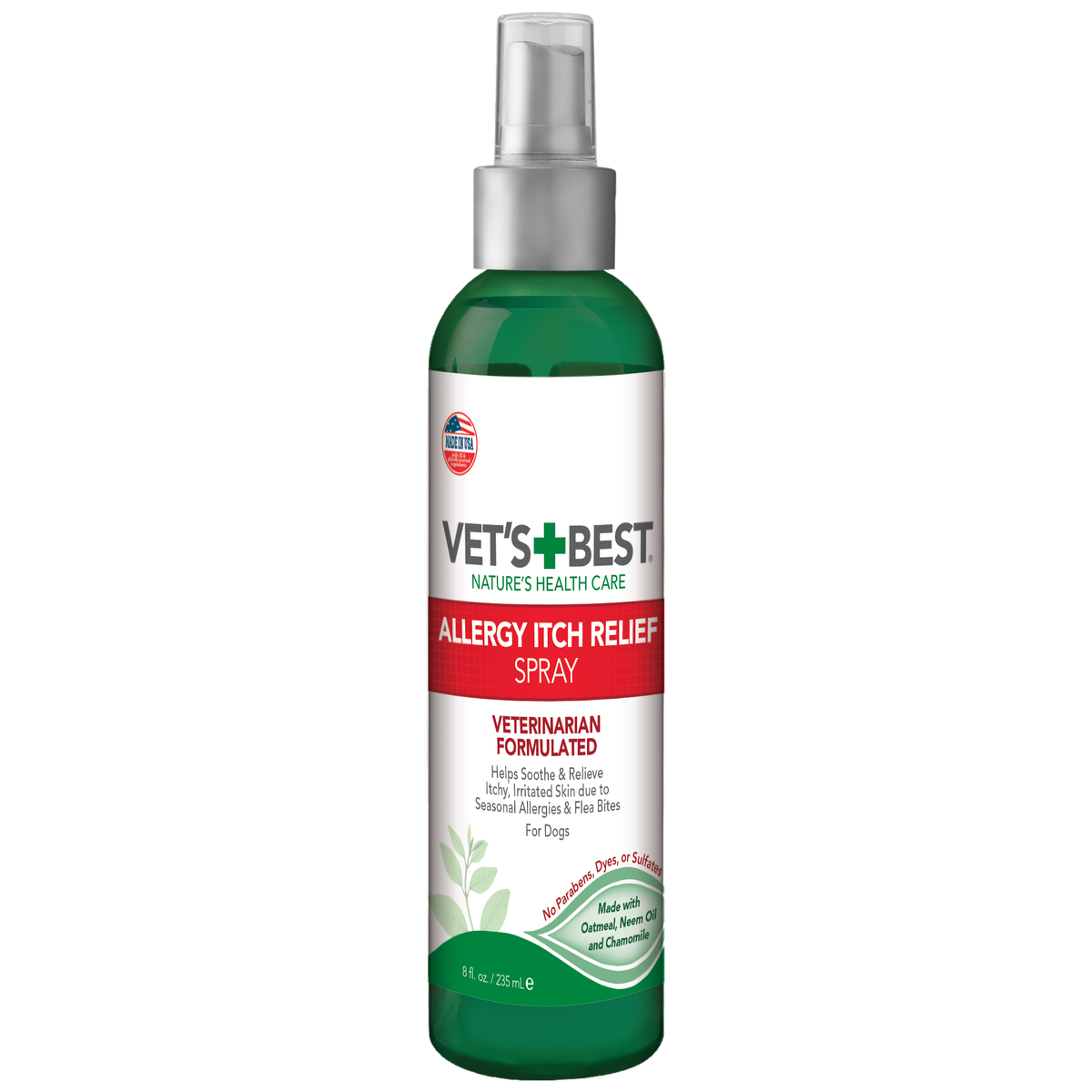 Vet's Best Allergy Itch Relief Spray for dogs, front of the 250ml trigger bottle