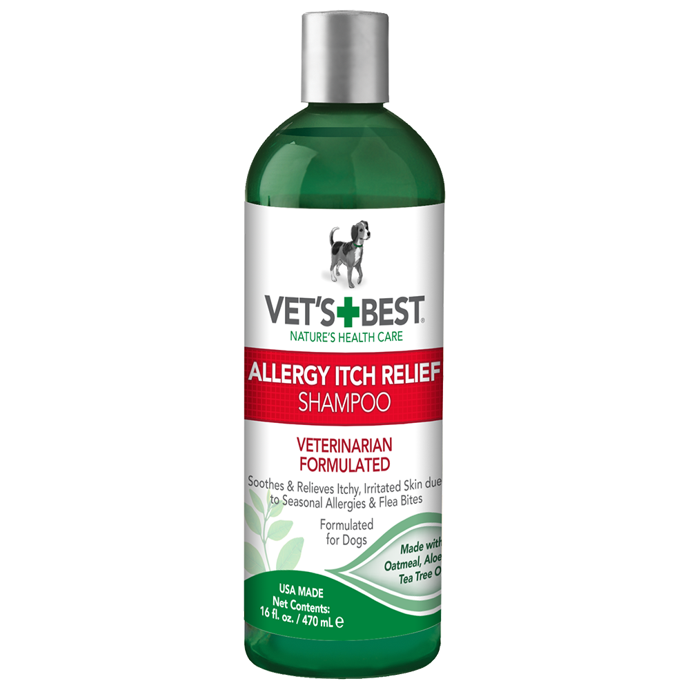 Vet's Best Allergy Itch Relief Shampoo for dogs, front of the 500ml bottle