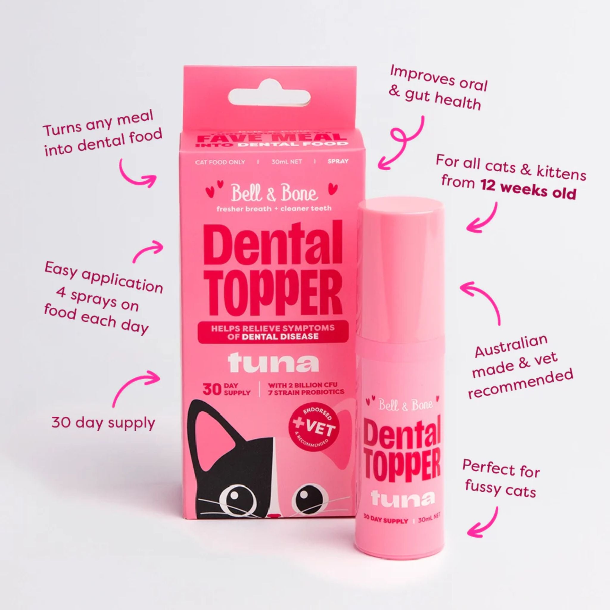 Bell and Bone Cat Dental Topper - Tuna