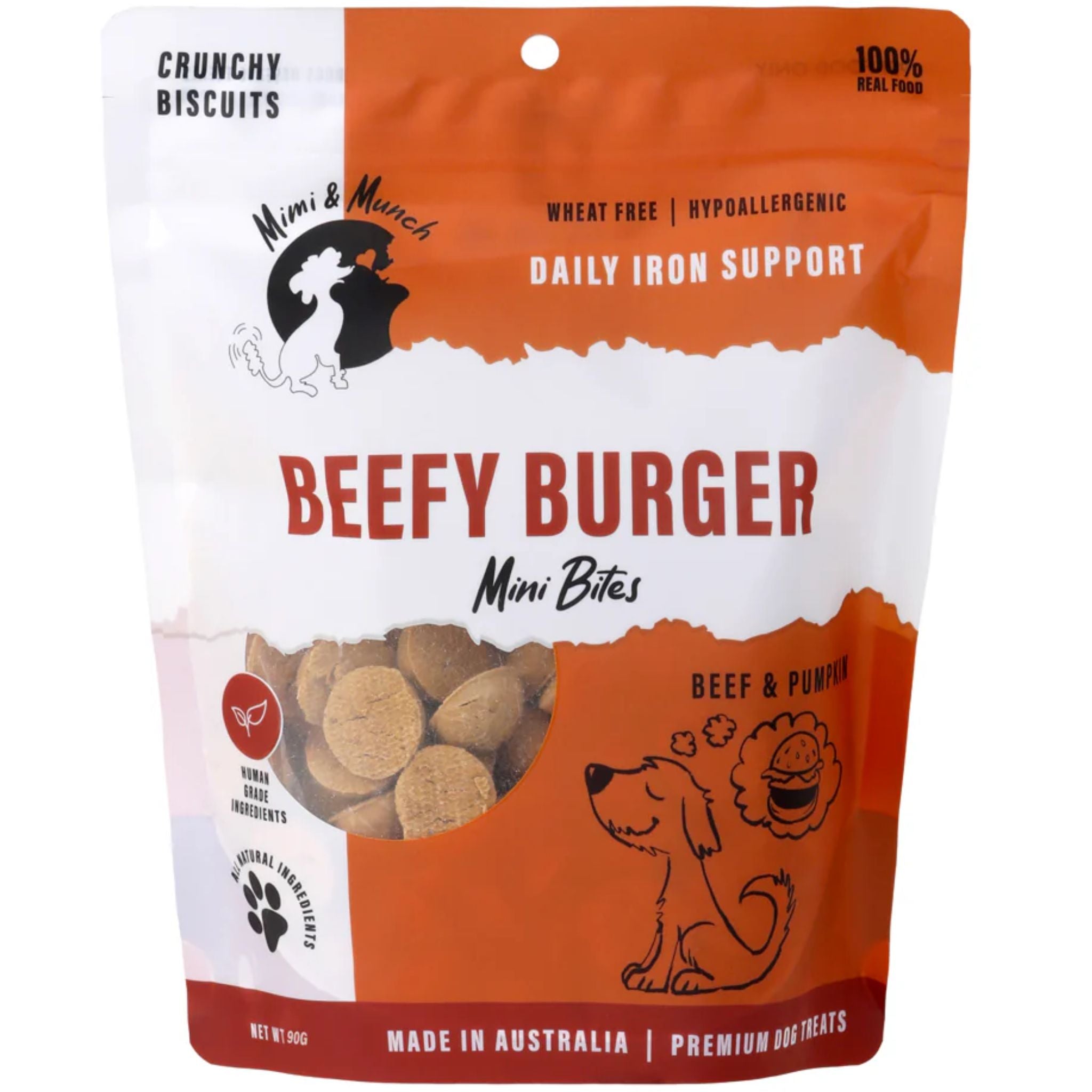 Mimi & Munch Beefy Burger Natural Dog Treats
