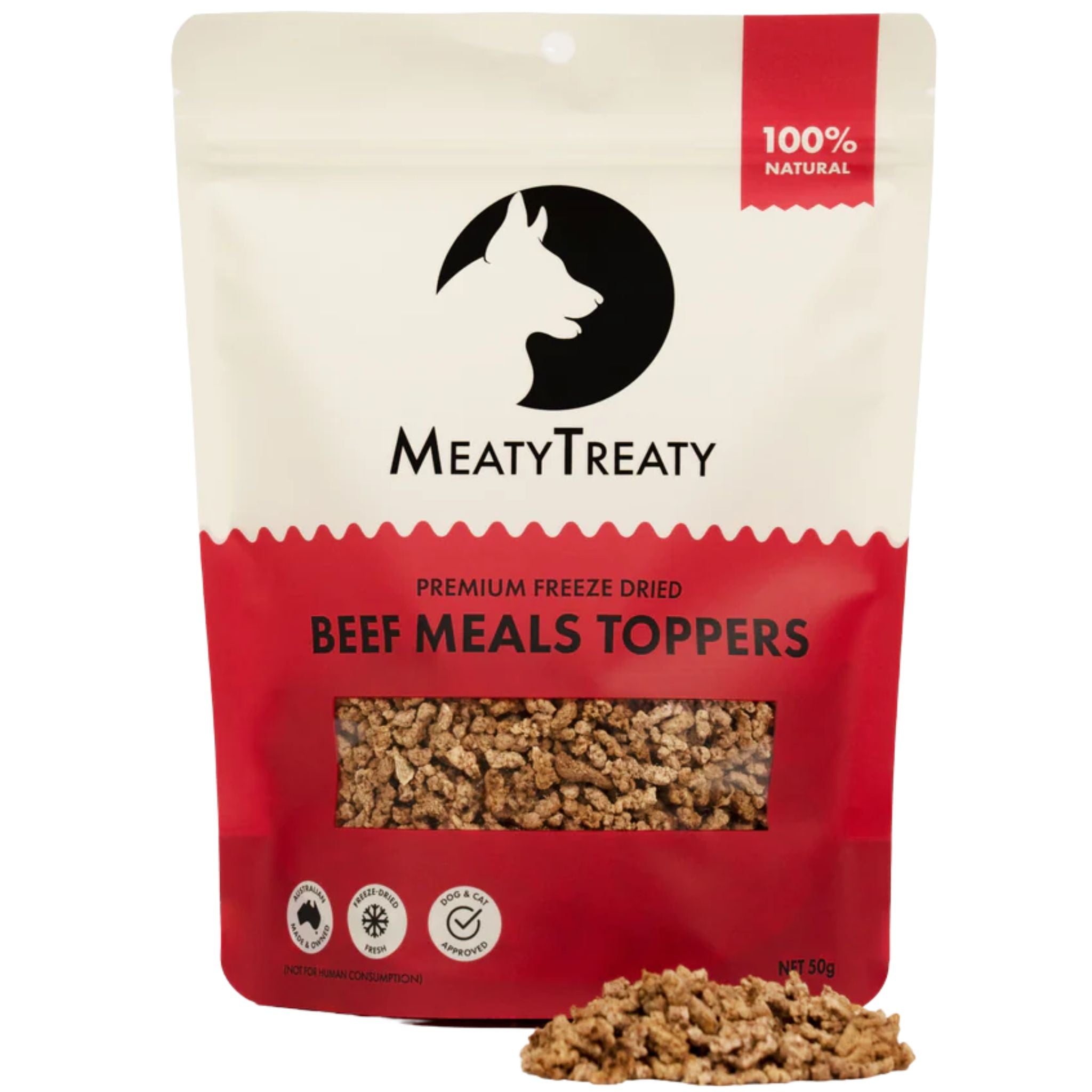 Meaty Treaty Freeze Dried Beef Meals Topper for Cats & Dogs
