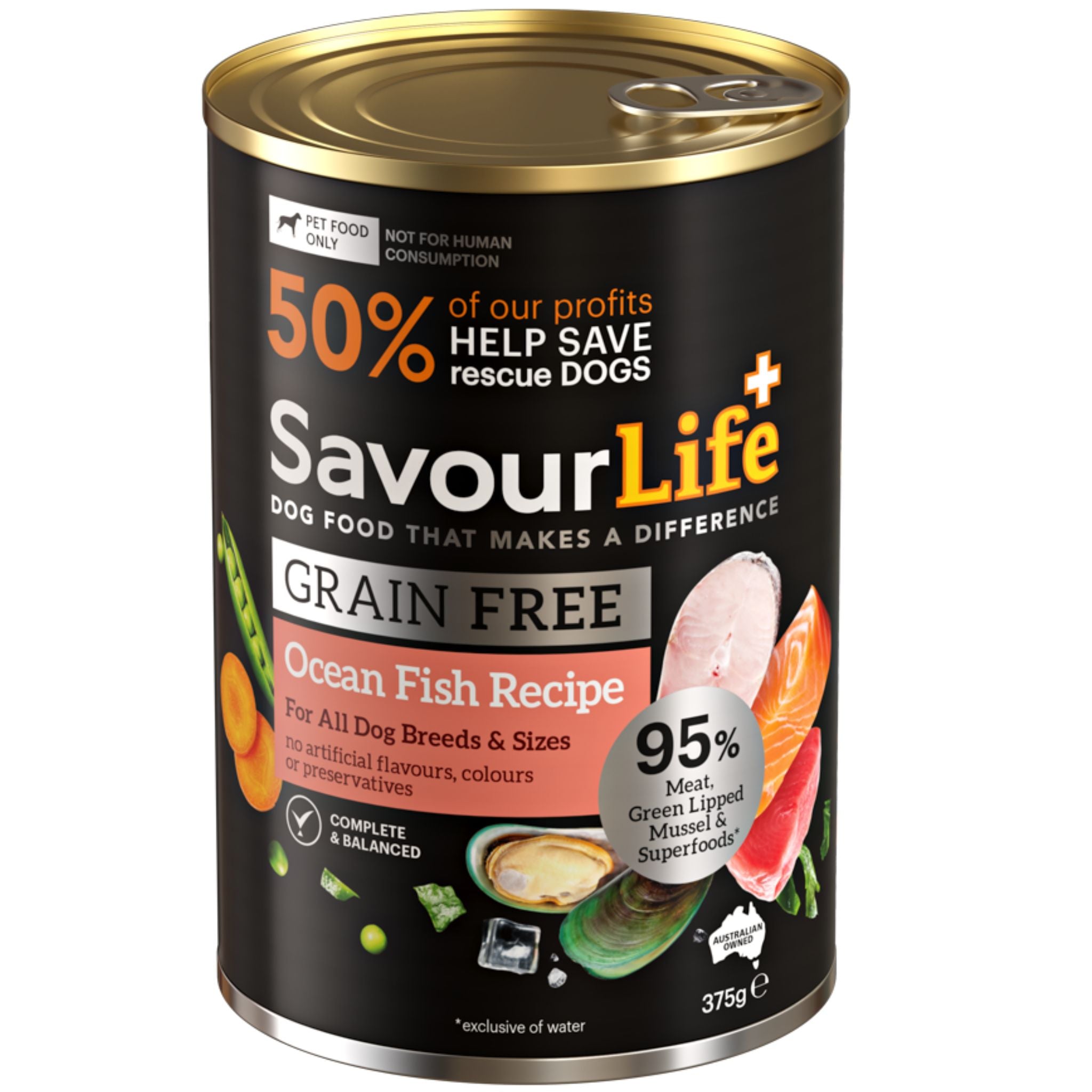 SavourLife Grain Free Adult Ocean Fish Wet Dog Food Cans