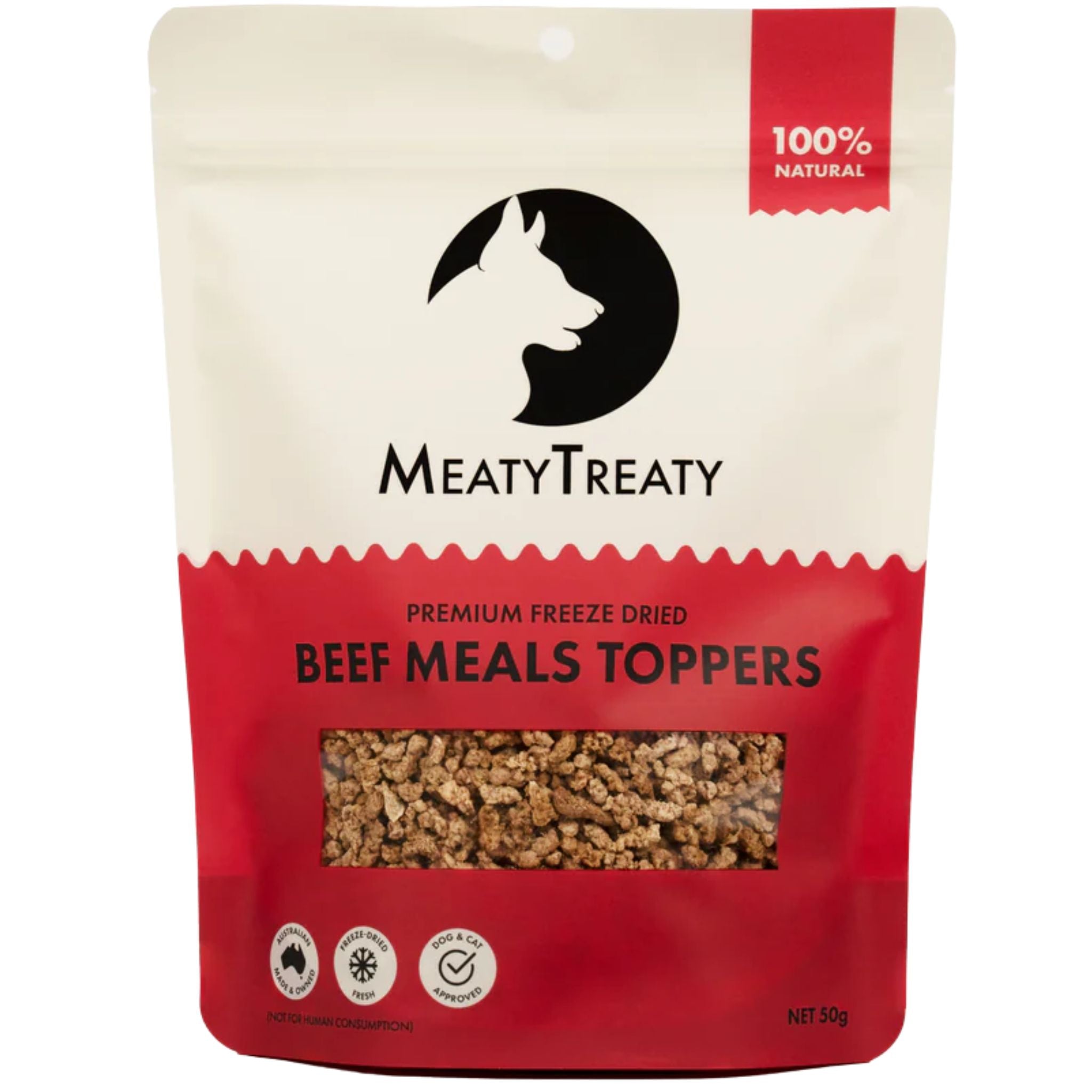 Meaty Treaty Freeze Dried Beef Meals Topper for Cats & Dogs