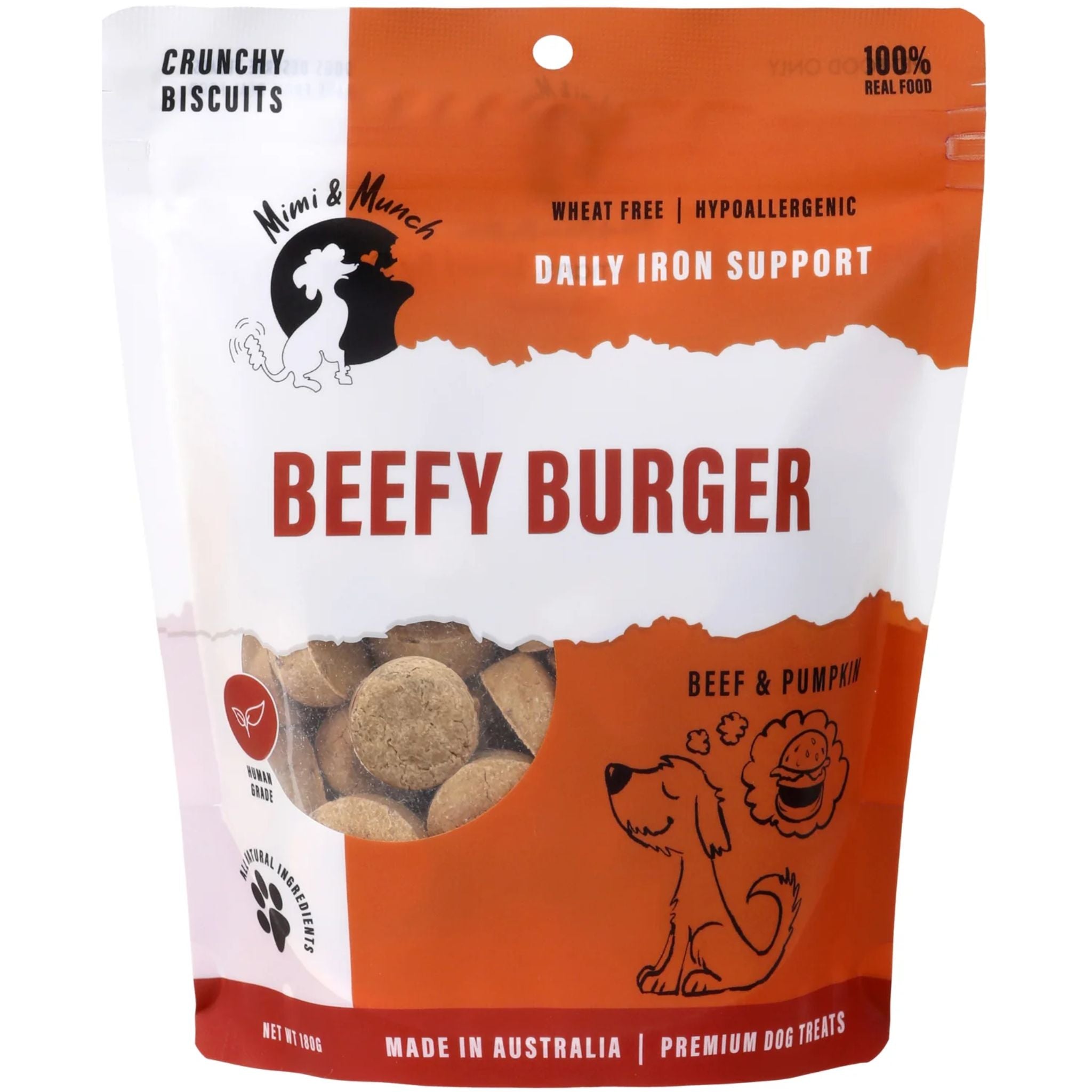 Mimi & Munch Beefy Burger Natural Dog Treats