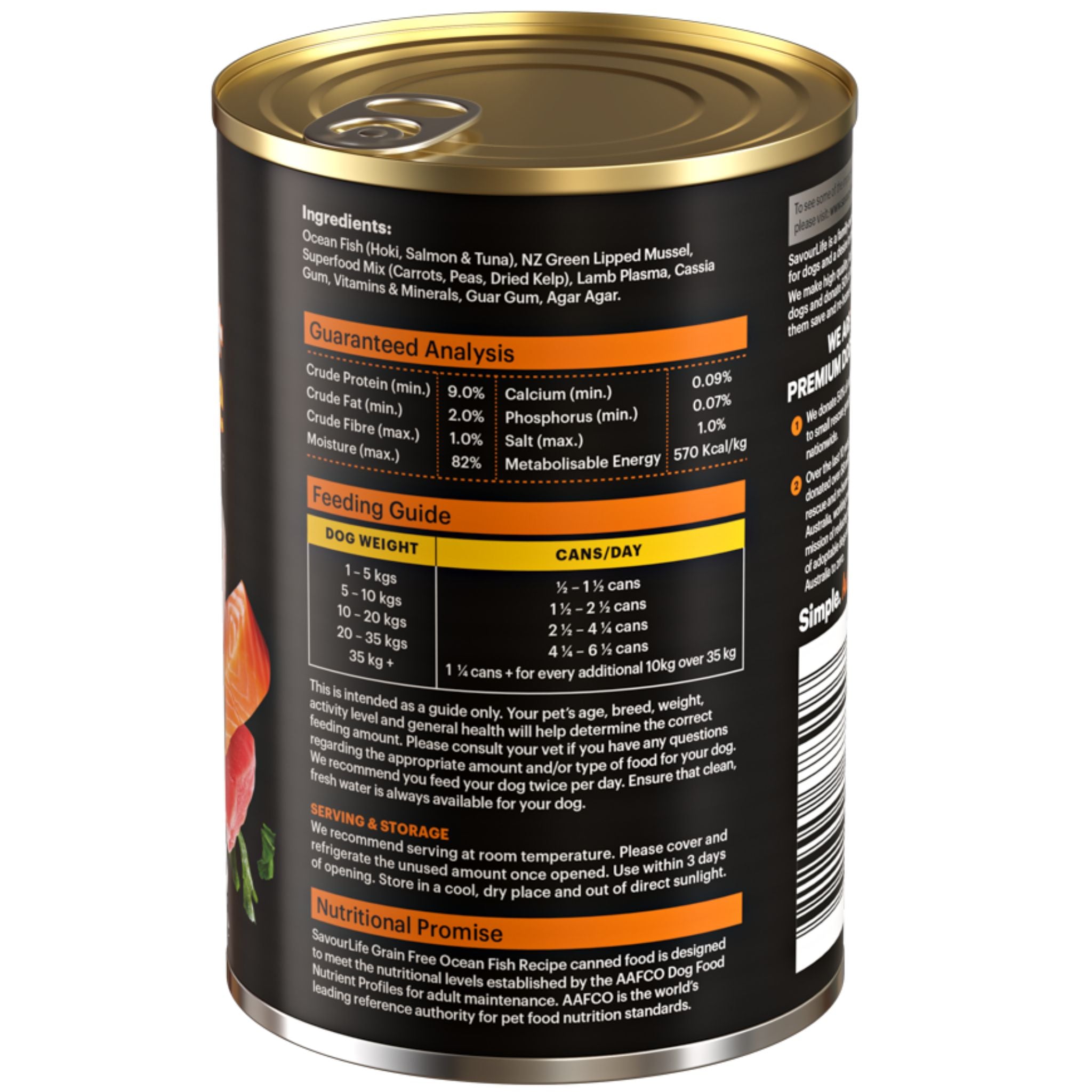 SavourLife Grain Free Adult Ocean Fish Wet Dog Food Cans