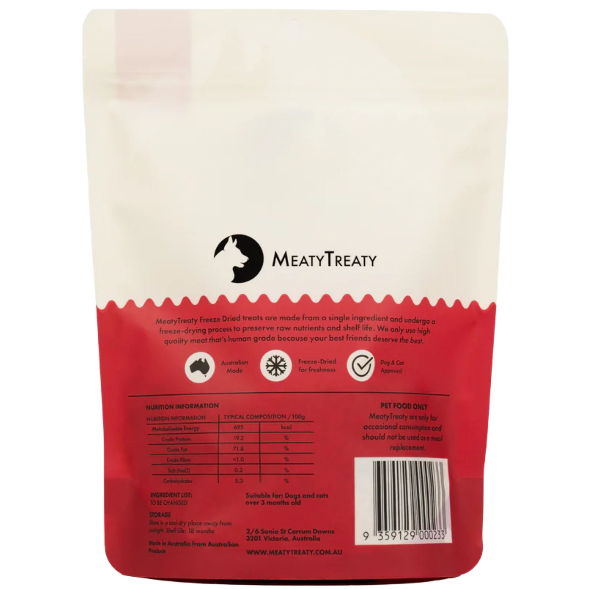 Meaty Treaty Freeze Dried Beef Meals Topper for Cats & Dogs