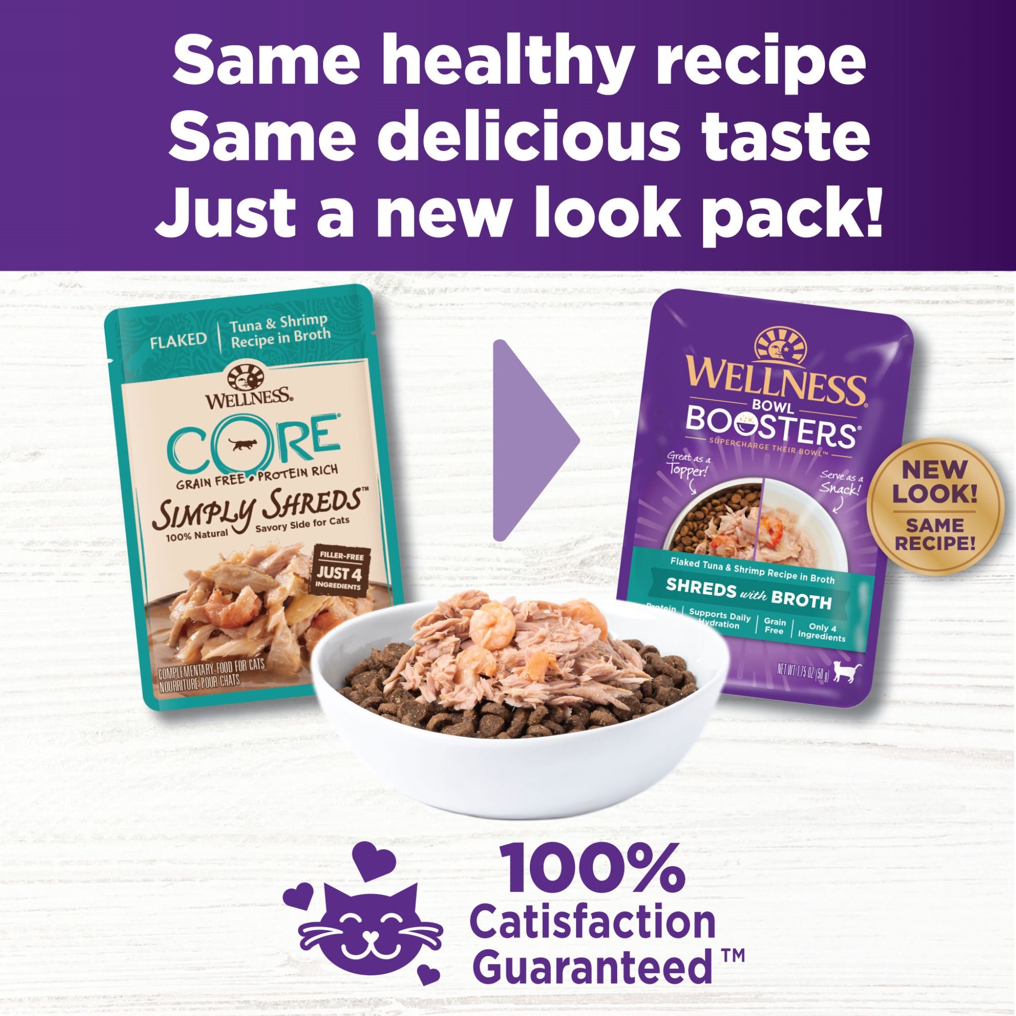 Wellness Core Wet Cat Food Topper Simply Shreds Flaked Tuna & Shrimp