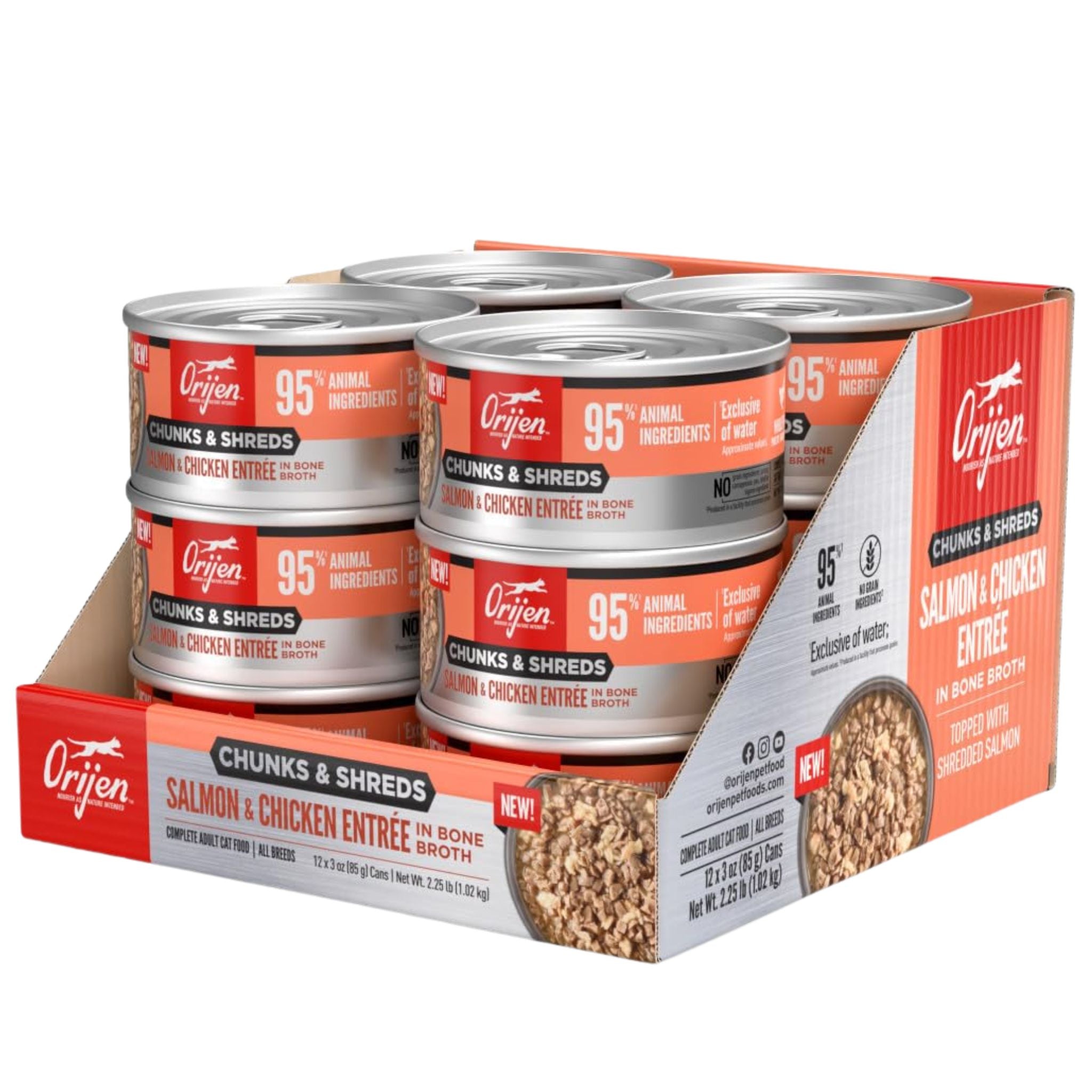 Orijen Wet Cat Food Chunks & Shreds Salmon and Chicken Entree