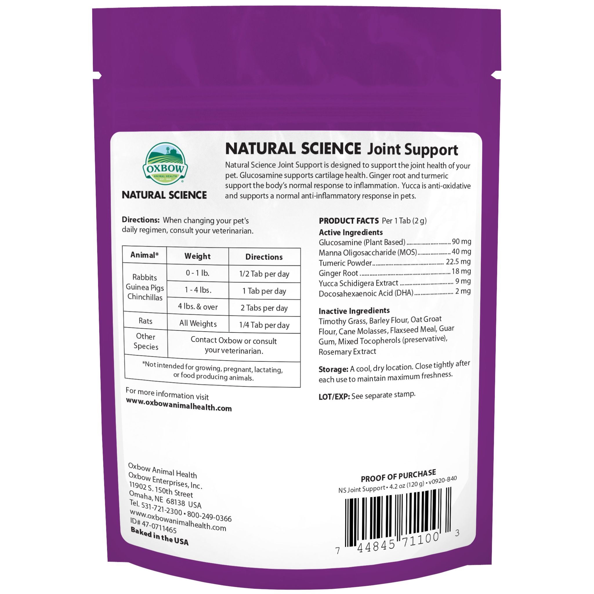 Oxbow Natural Science Joint Support