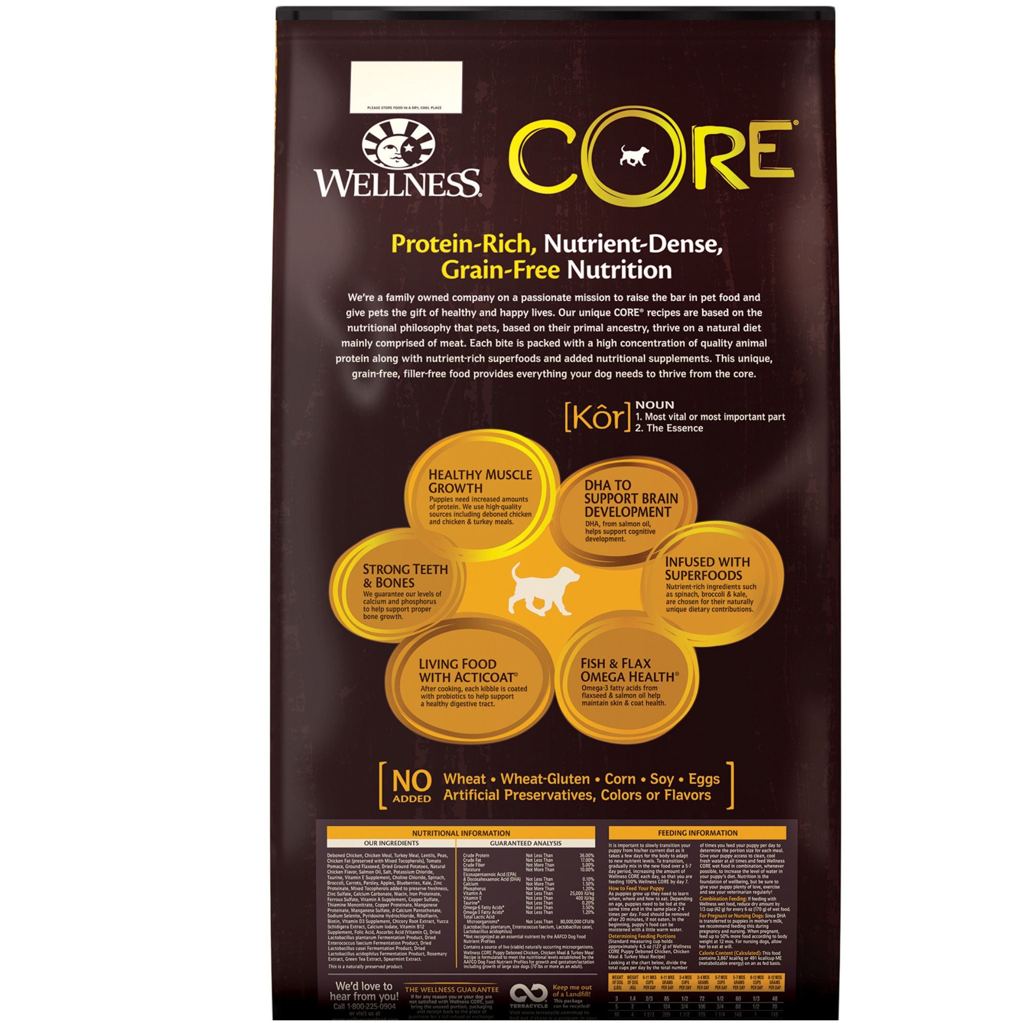 Wellness Core Dry Dog Food Grain Free Puppy: Chicken & Turkey