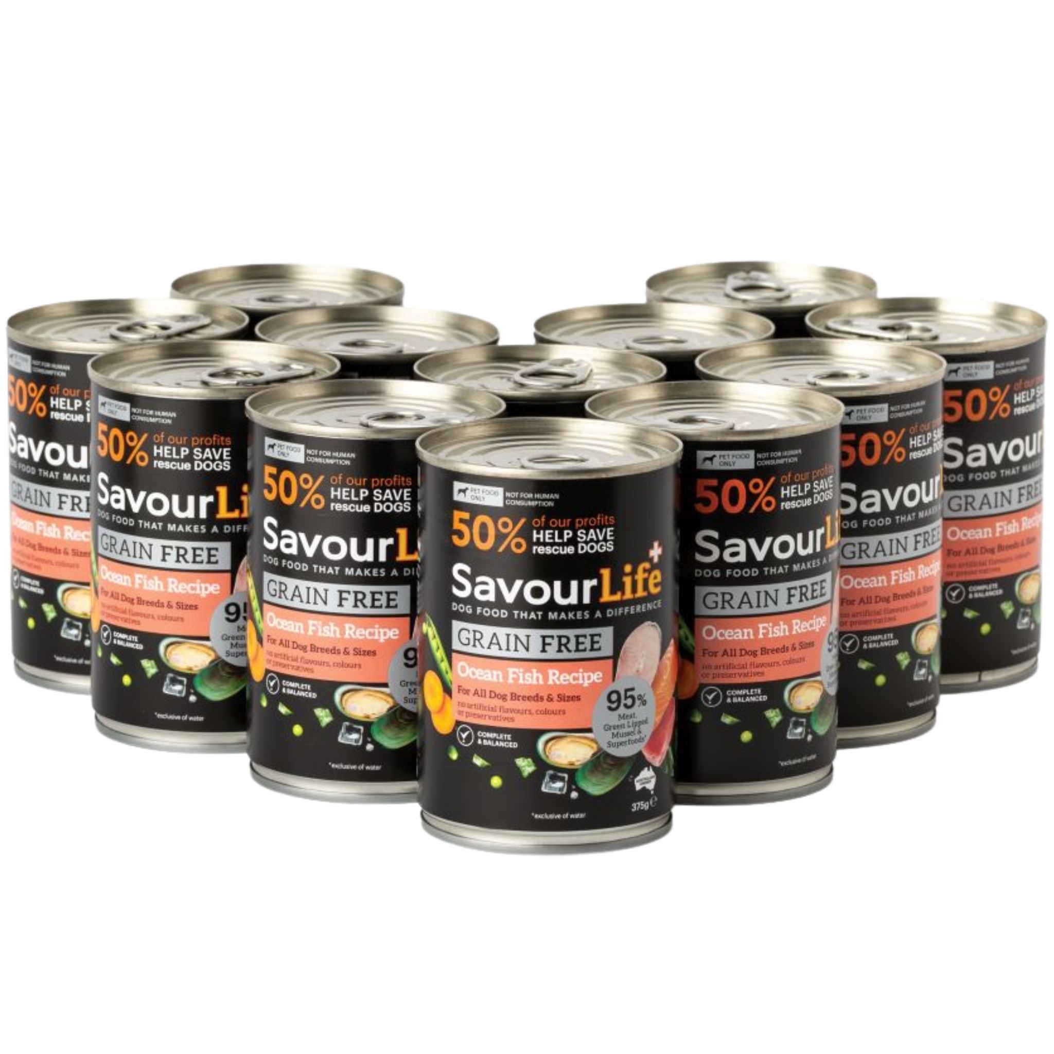 SavourLife Grain Free Adult Ocean Fish Wet Dog Food Cans