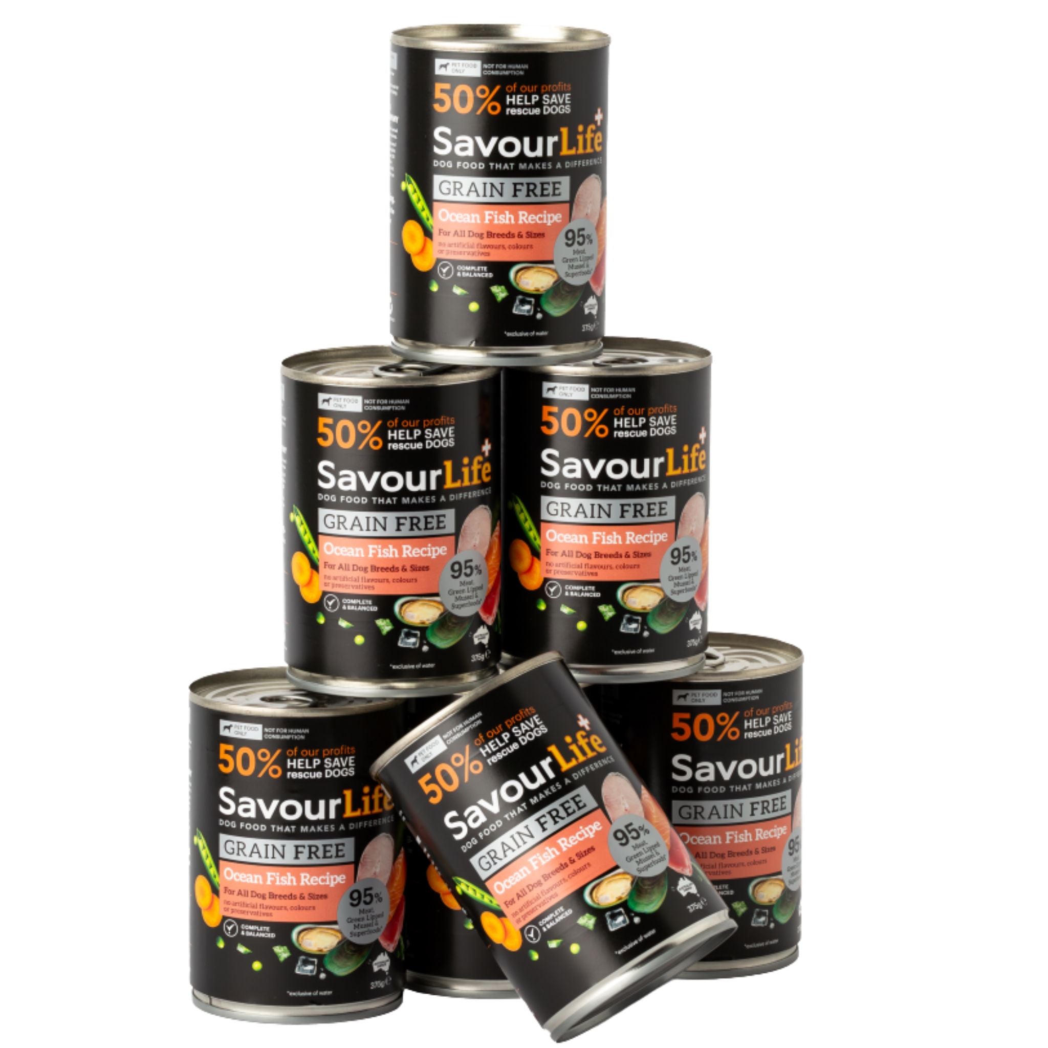 SavourLife Grain Free Adult Ocean Fish Wet Dog Food Cans