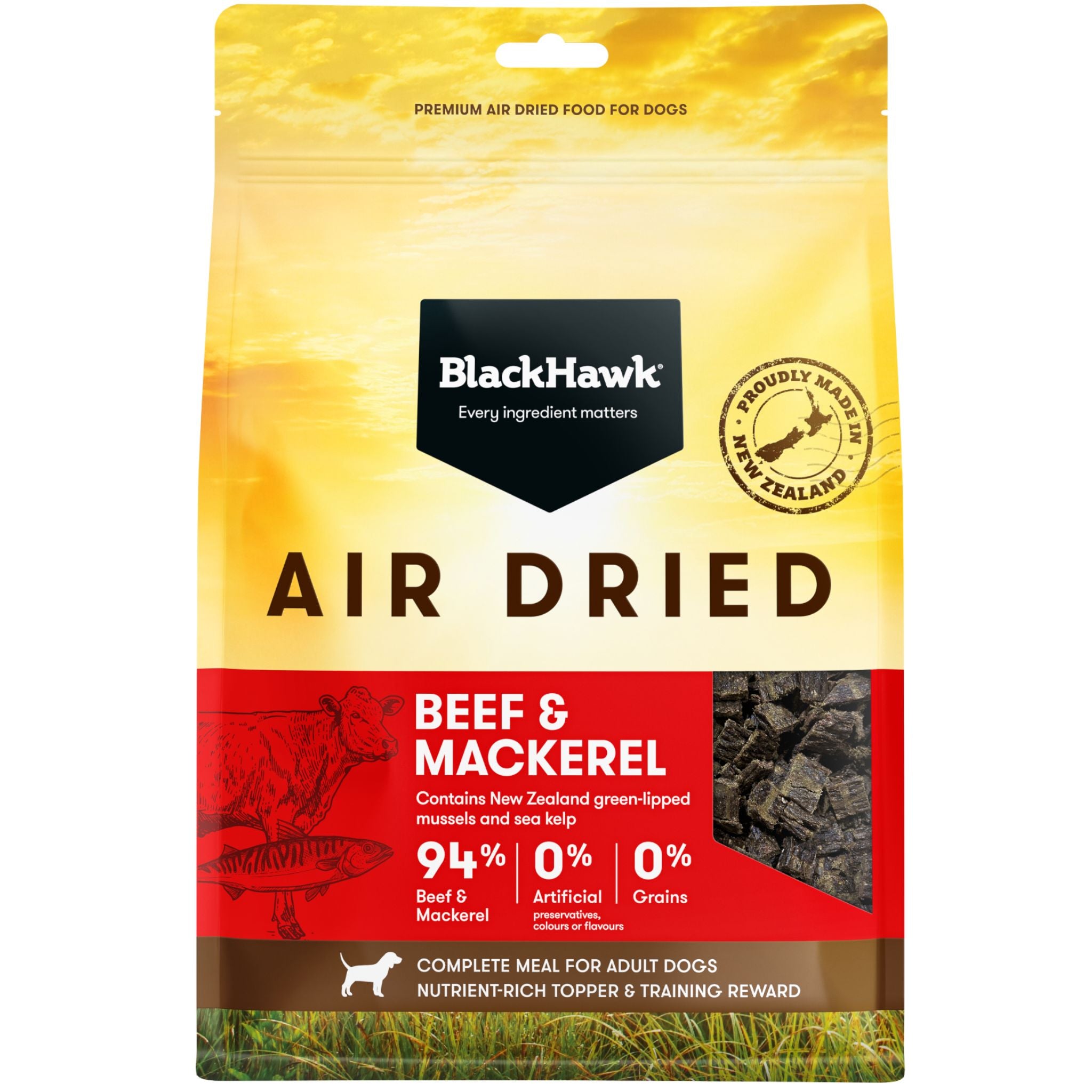 Black Hawk Beef & Mackerel Air Dried Adult Dog Food