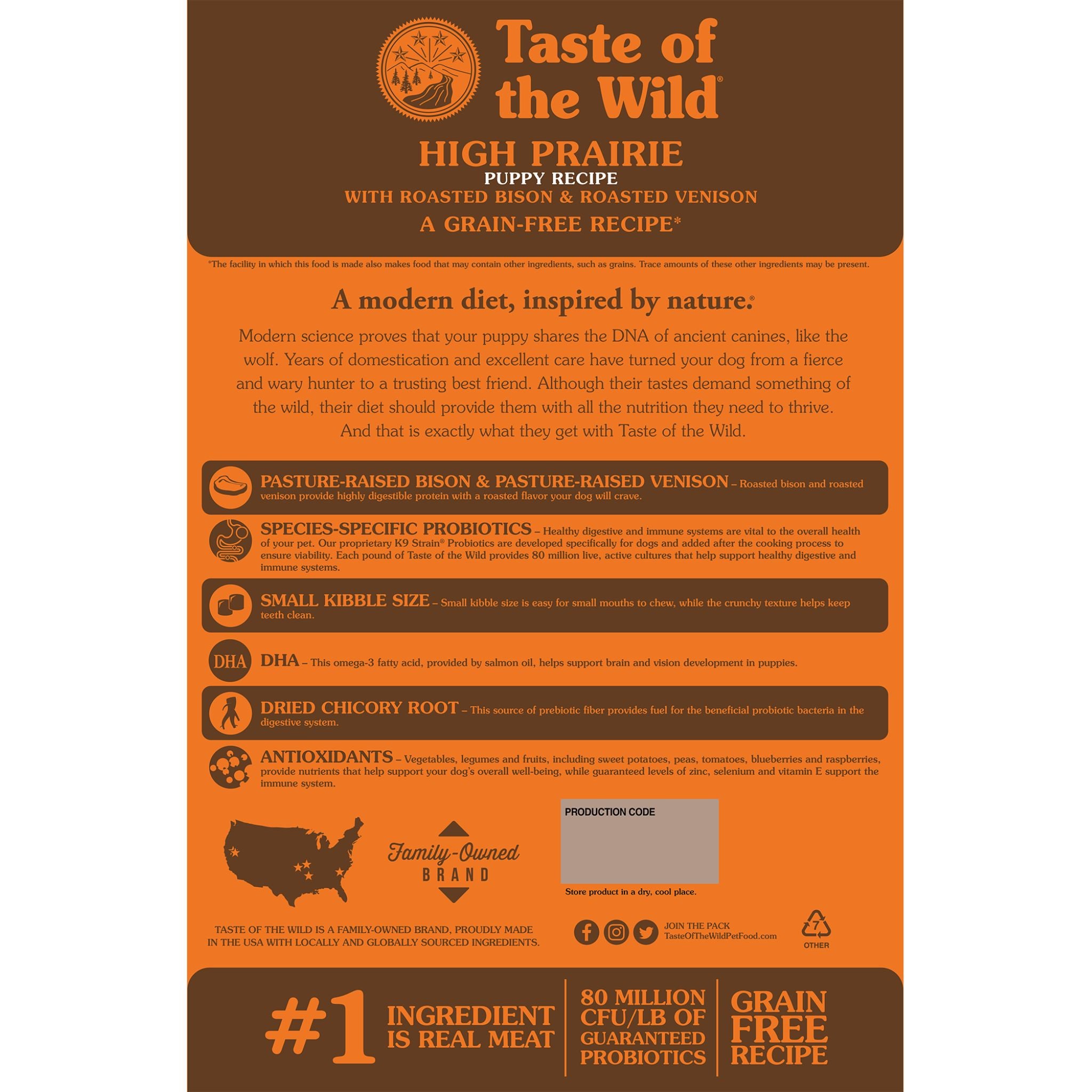 taste of the wild high prairie puppy back