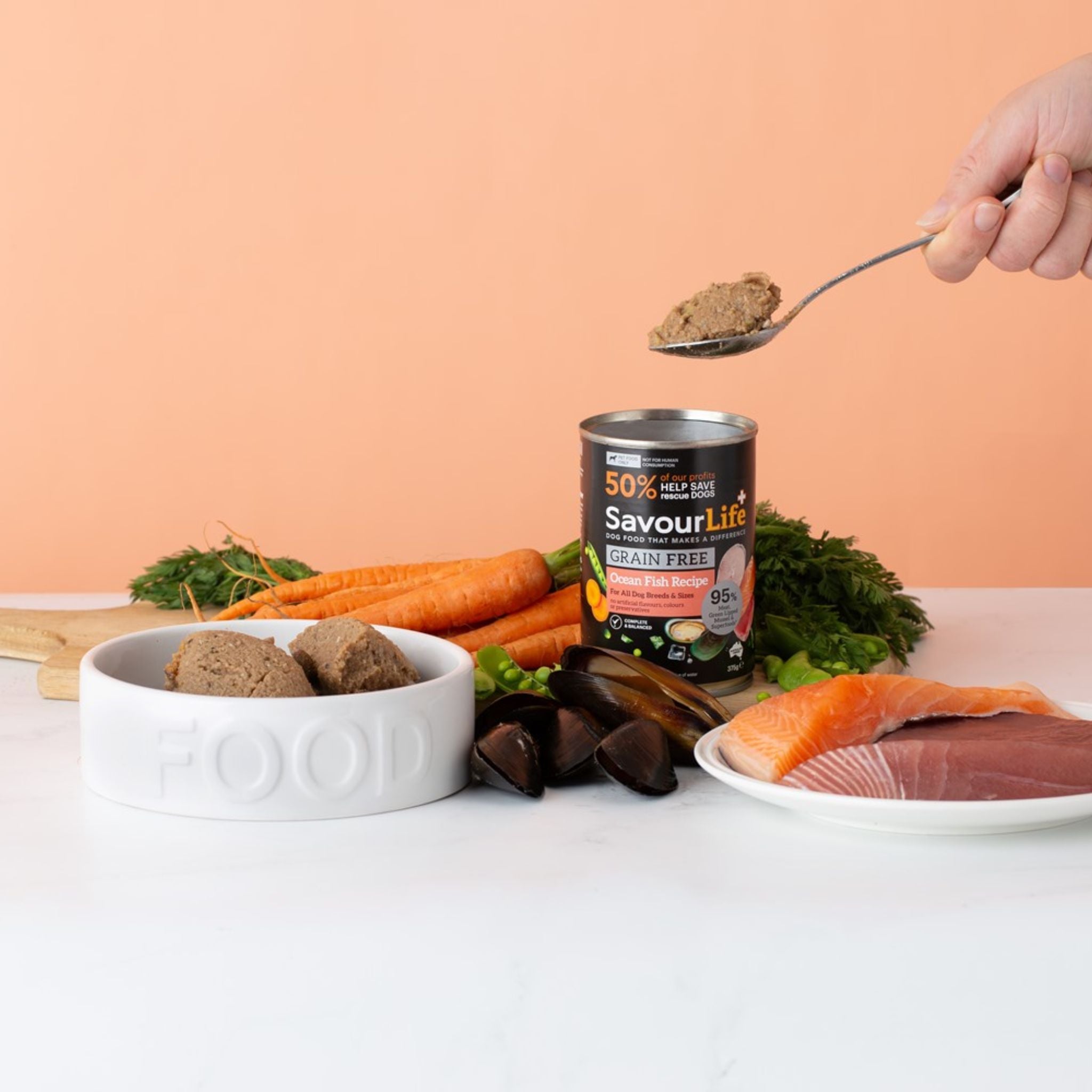 SavourLife Grain Free Adult Ocean Fish Wet Dog Food Cans