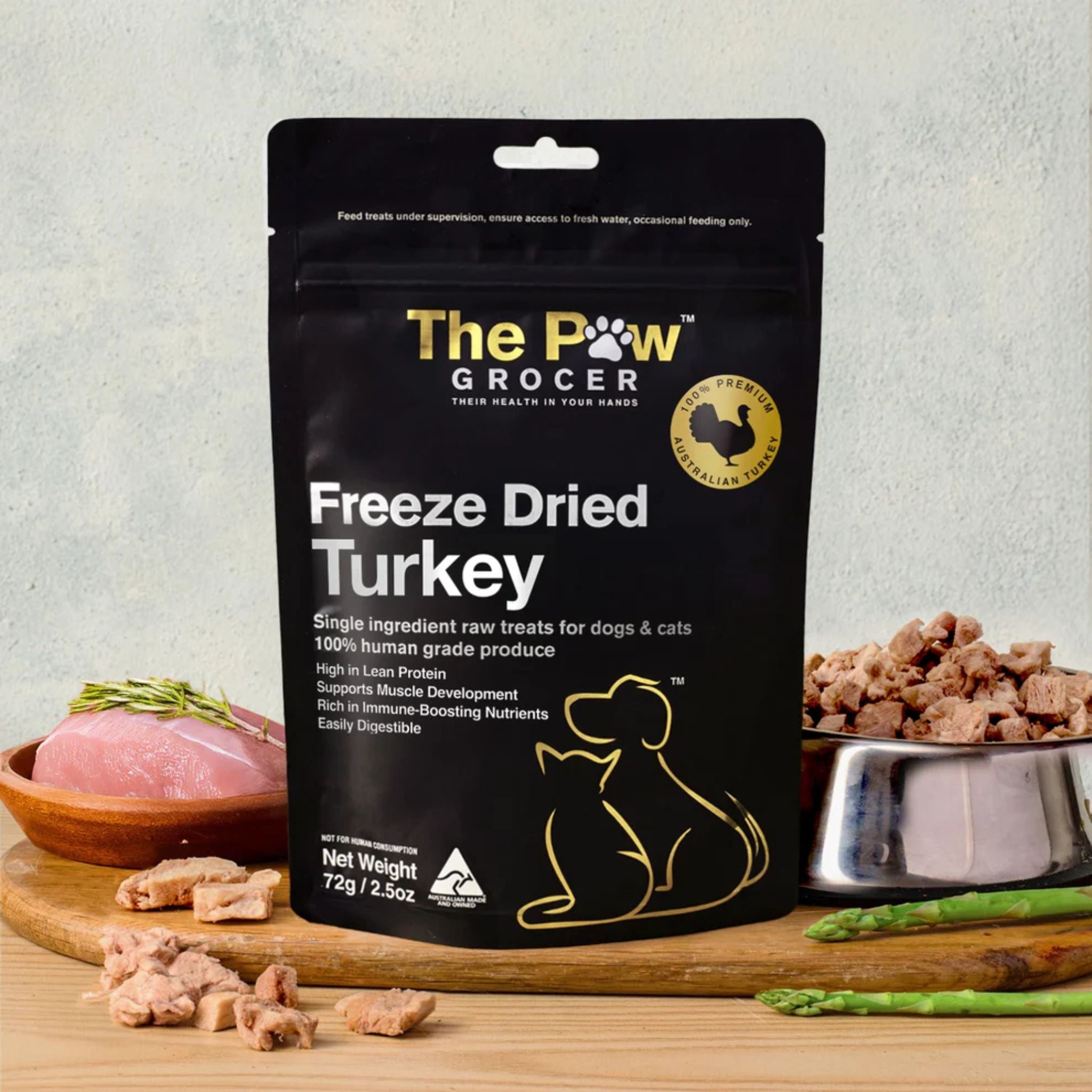 The Paw Grocer Freeze Dried Pet Treats Black Label Turkey