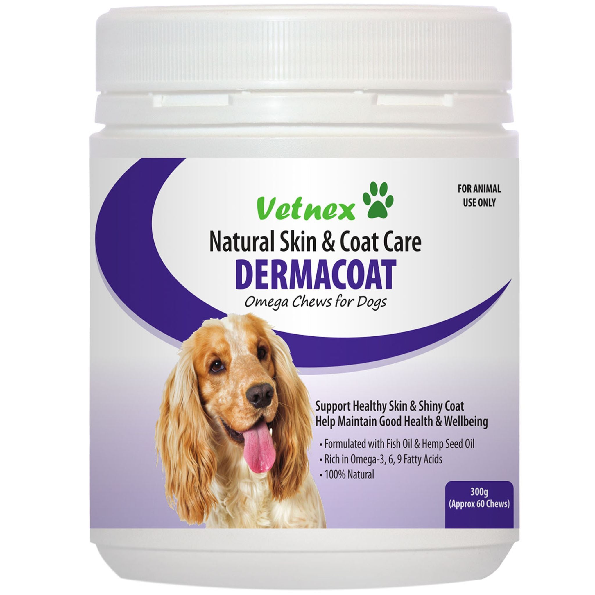 Vetnex Dermacoat Skin & Coat Care Omega Chews for Dogs