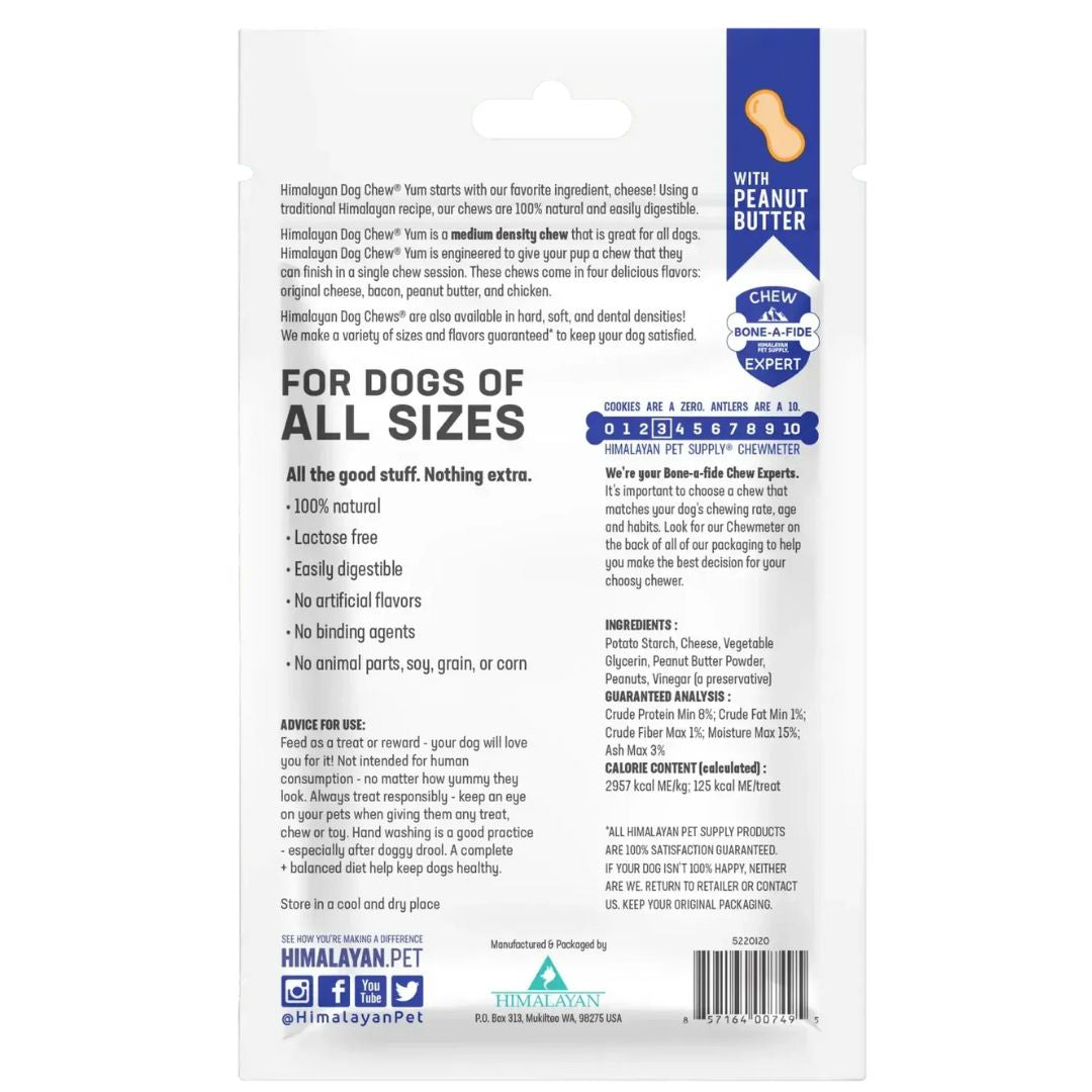 Himalayan Dog Chew Yum - Peanut Butter - 127.5g | PeekAPaw Pet Supplies