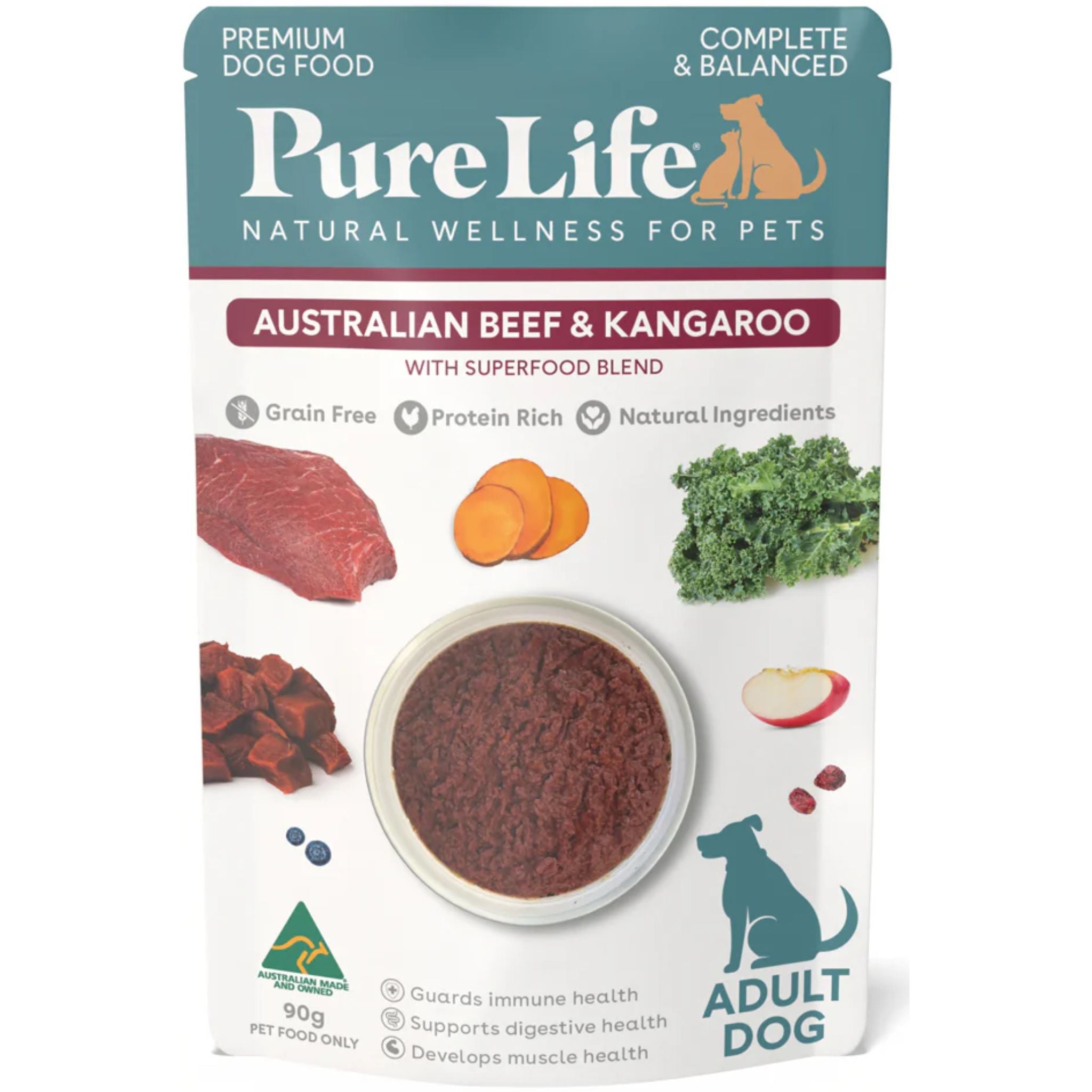 Pure Life Wet Dog Food Australia Beef & Kangaroo Pate