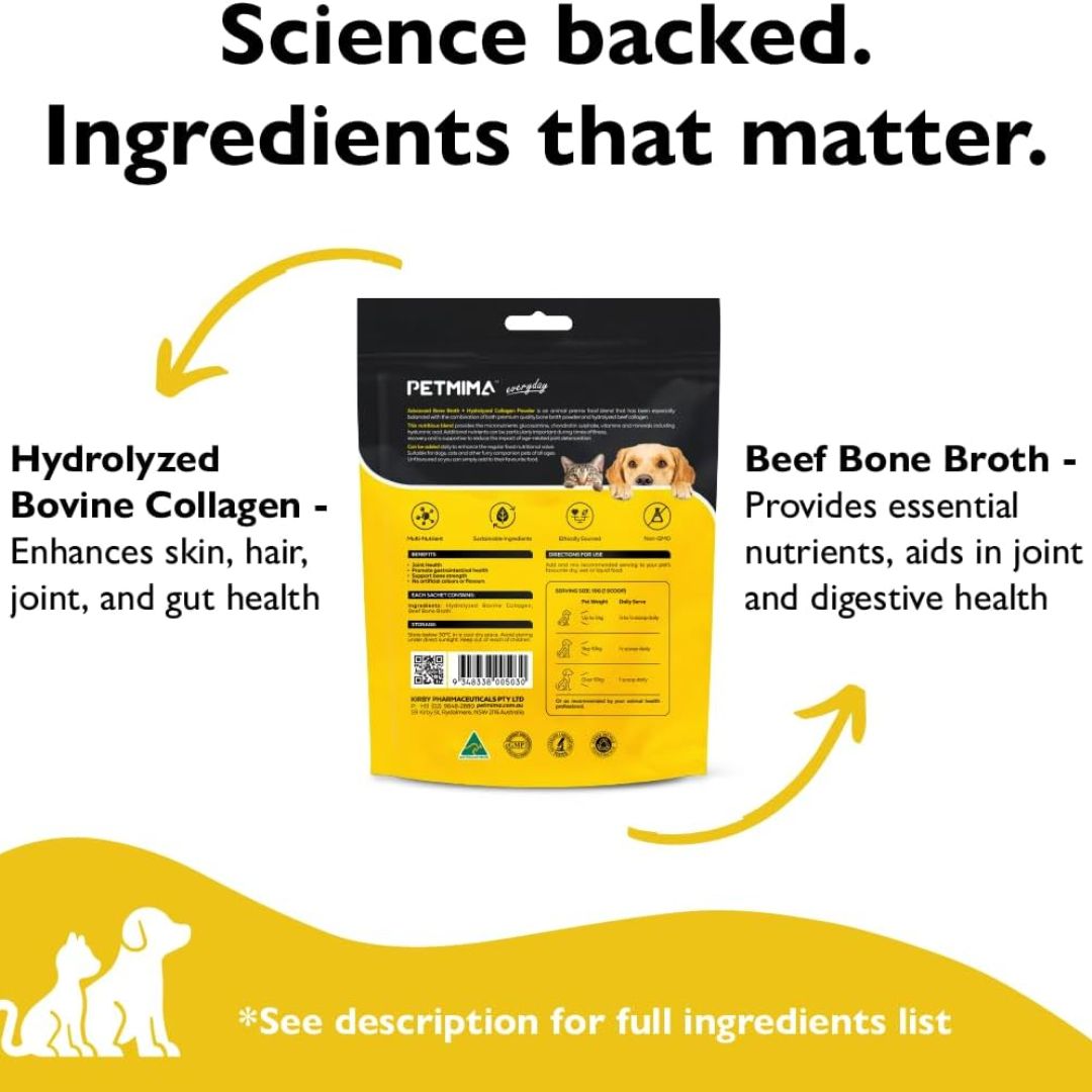 PETMIMA Advanced Bone Broth + Hydrolyzed Collagen| PeekAPaw Pet Supplies
