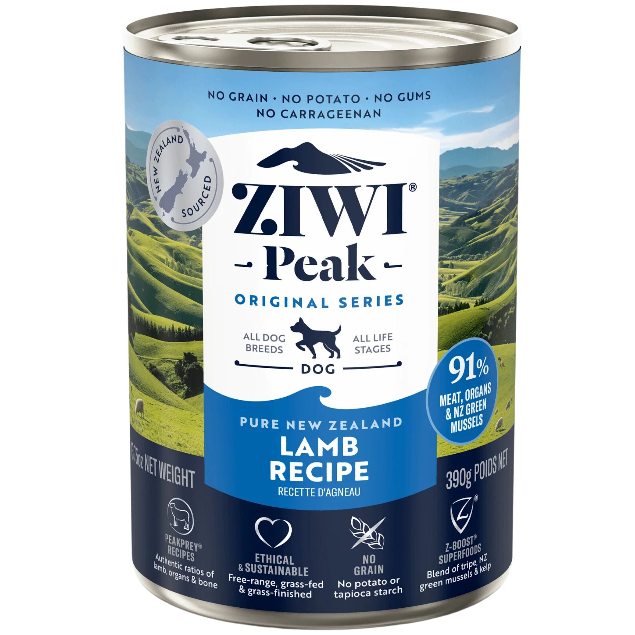 ZIWI Peak Dog Food Cans Lamb 390g | PeekAPaw Pet Supplies
