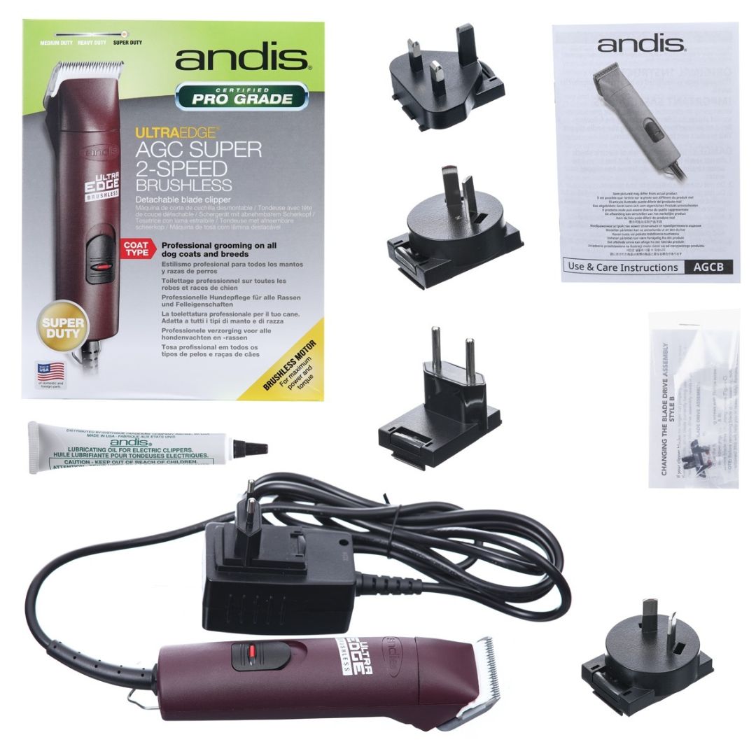 Andis Pet Grooming Clipper AGCB Super 2 Speed Burgundy | PeekAPaw Pet Supplies