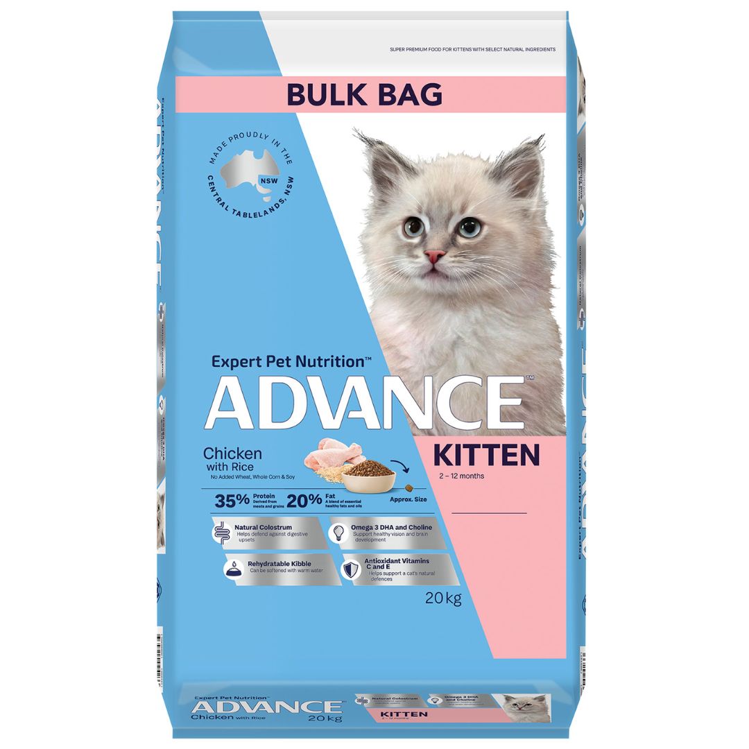 ADVANCE Kitten Dry Cat Food Chicken with Rice - 20kg | PeekAPaw Pet Supplies
