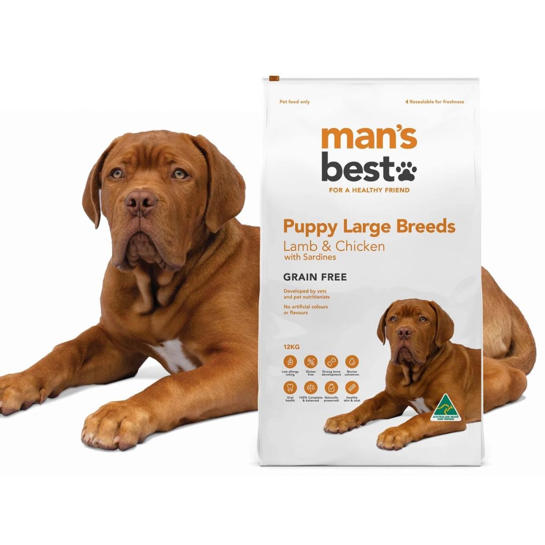 Mans Best Puppy Large Breeds Dog Food Lamb & Chicken | PeekAPaw Pet Supplies