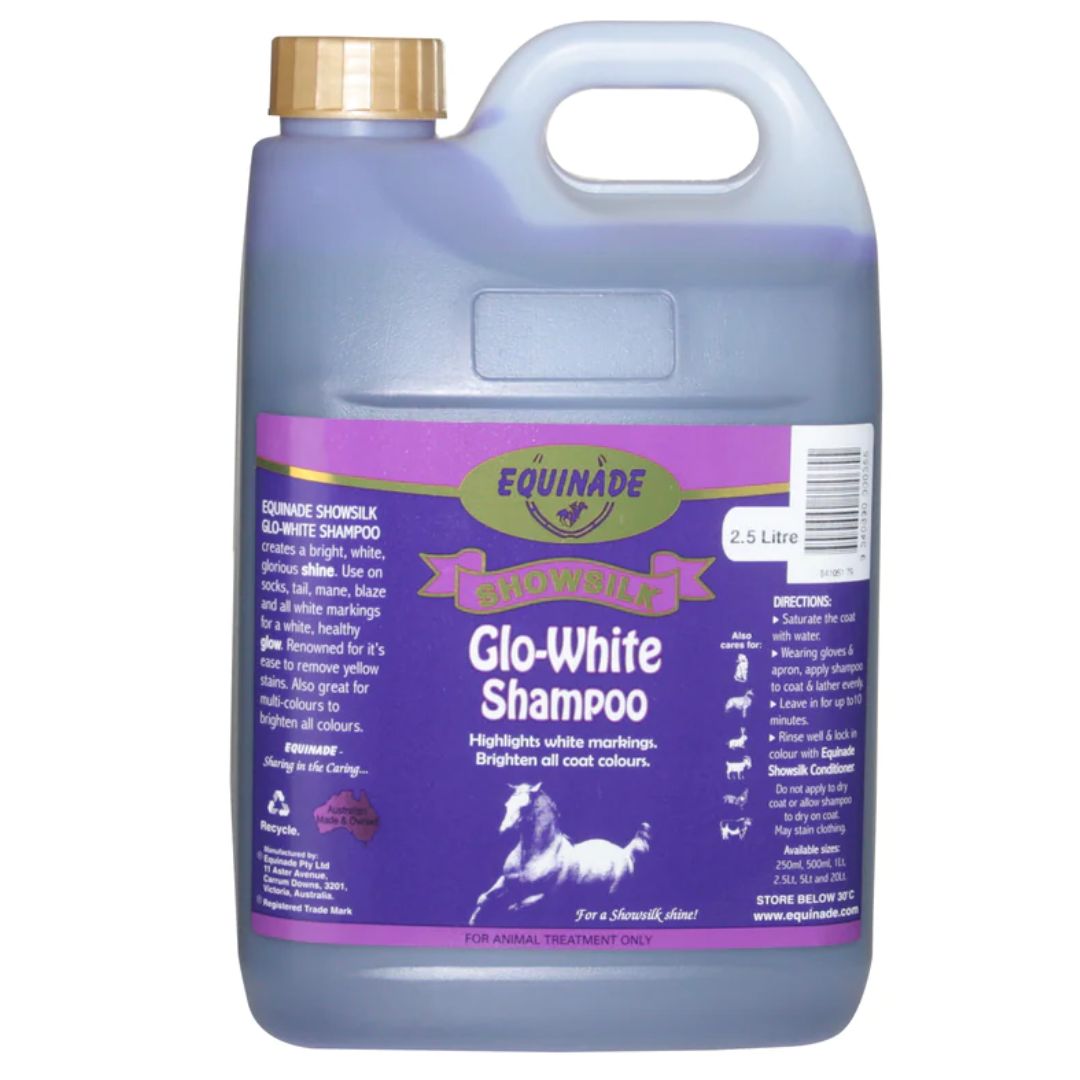 Equinade Showsilk Glo White Shampoo - 2.5L | PeekAPaw Pet Supplies